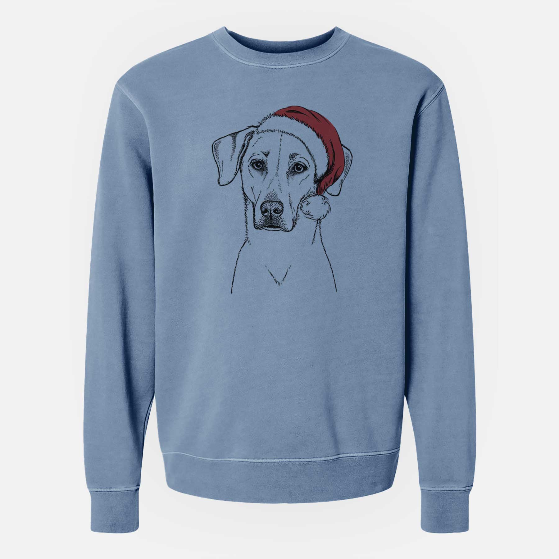 Santa Charlie Girl the Yellow Lab - Unisex Pigment Dyed Crew Sweatshirt