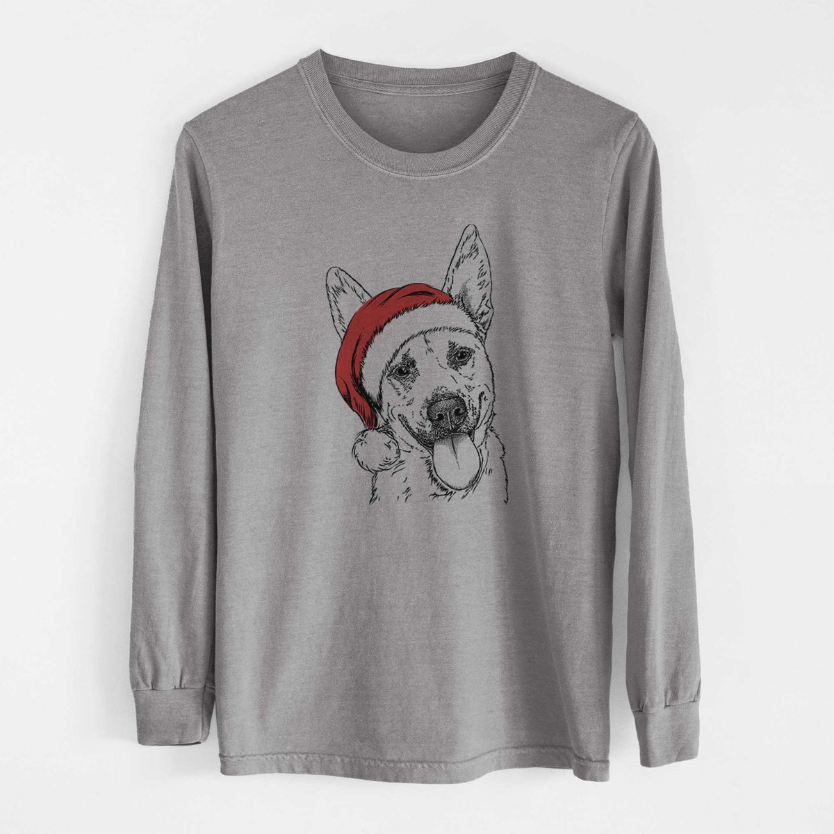 Santa Charlie the Mixed Breed - Heavyweight 100% Cotton Long Sleeve