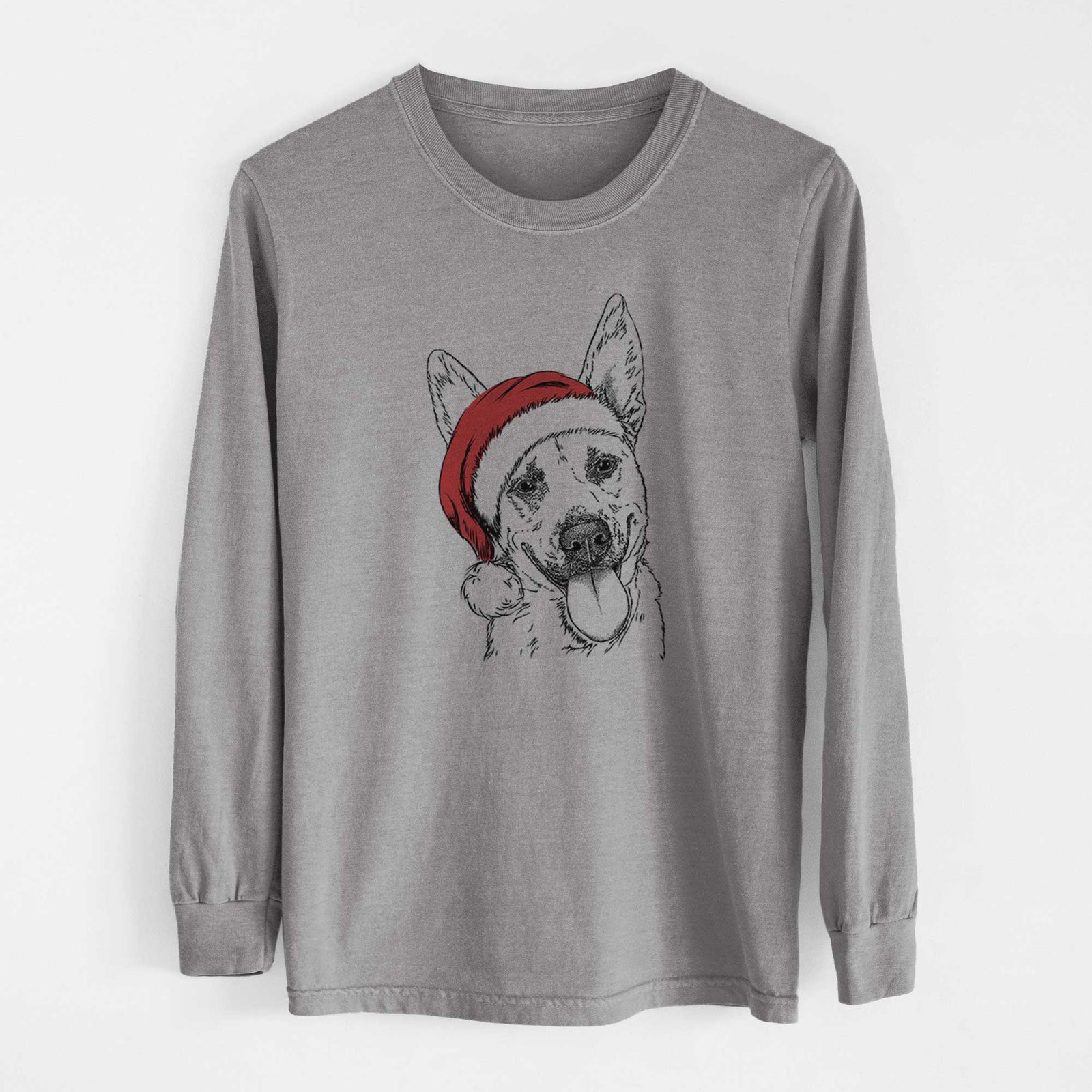 Santa Charlie the Mixed Breed - Heavyweight 100% Cotton Long Sleeve