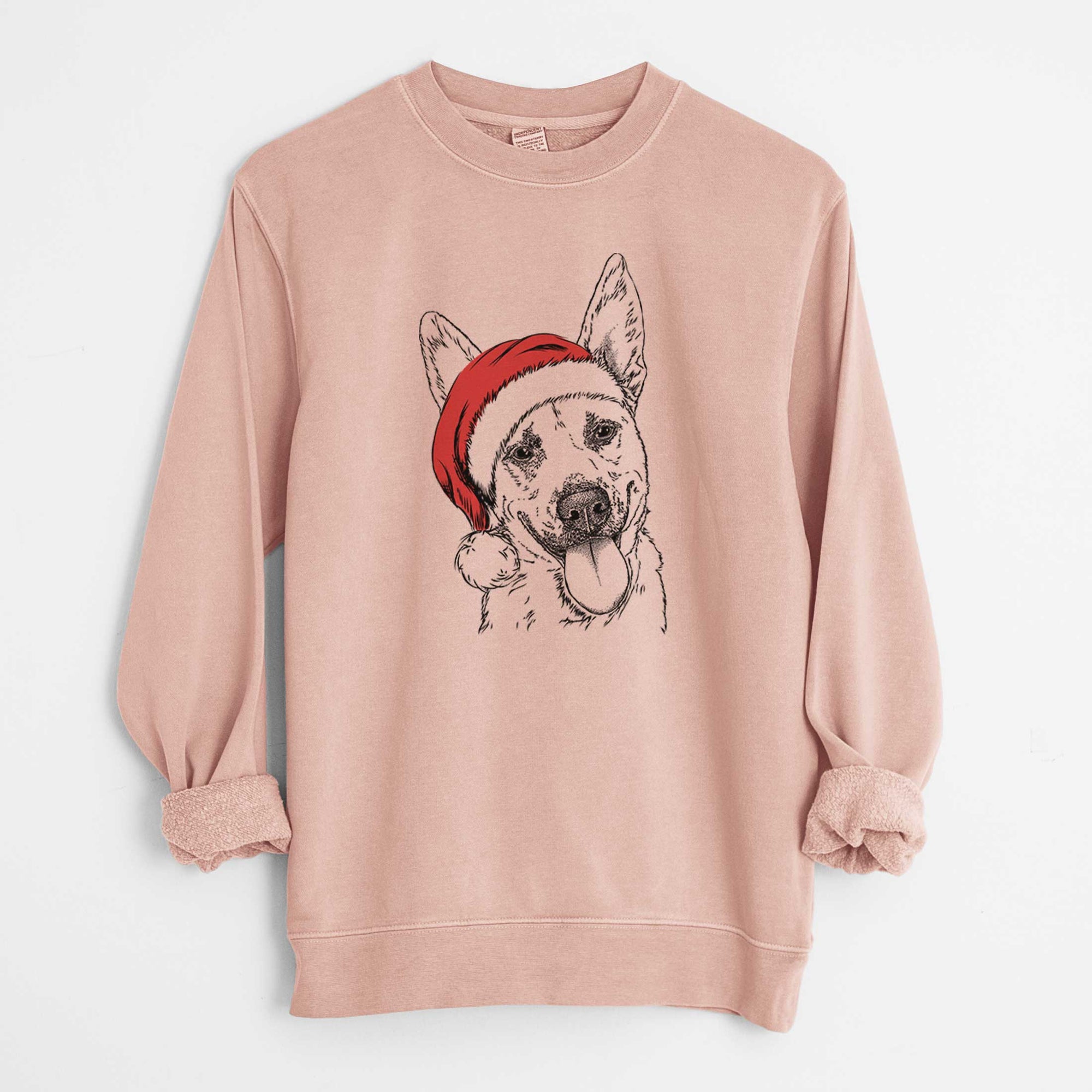 Santa Charlie the Mixed Breed - Unisex Pigment Dyed Crew Sweatshirt