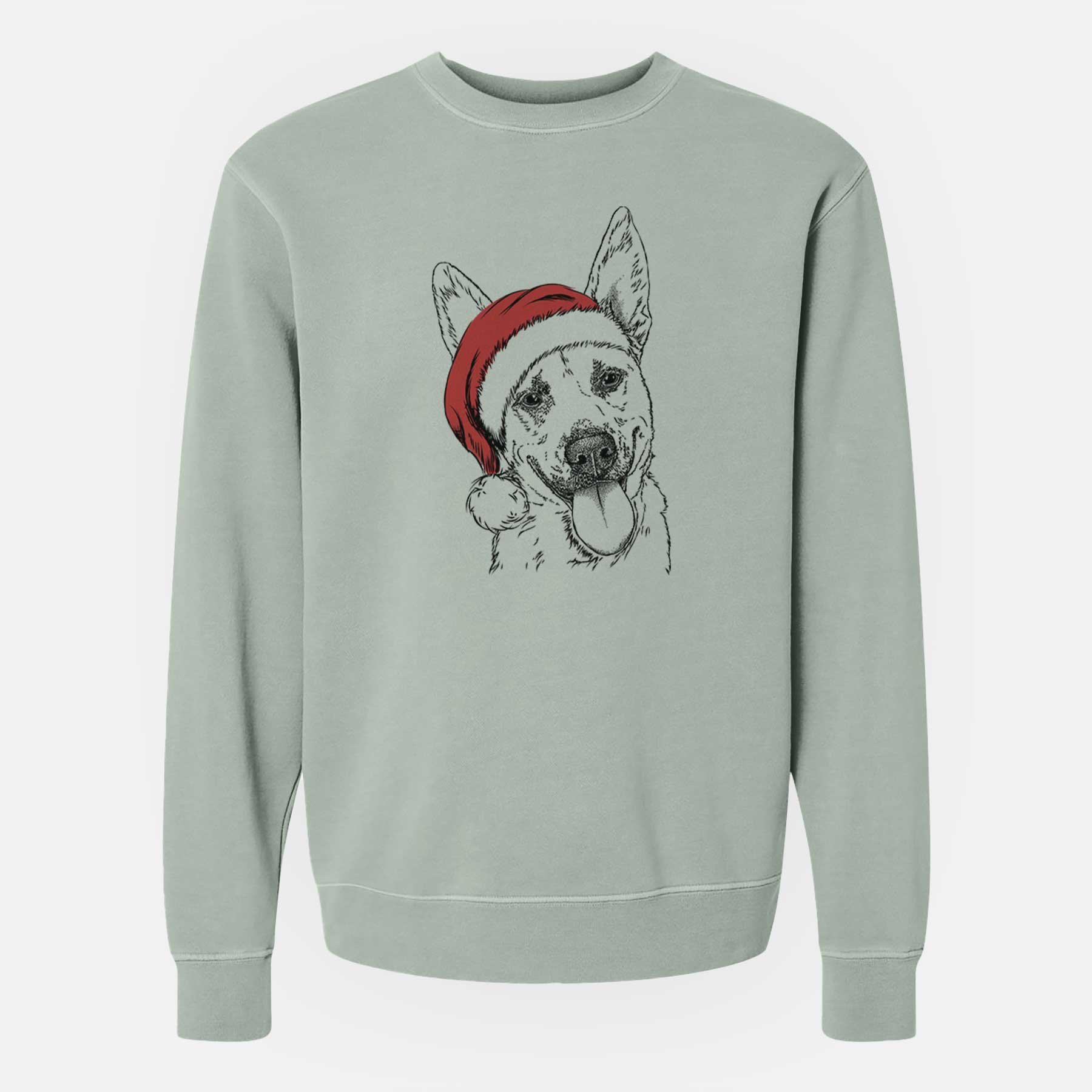 Santa Charlie the Mixed Breed - Unisex Pigment Dyed Crew Sweatshirt