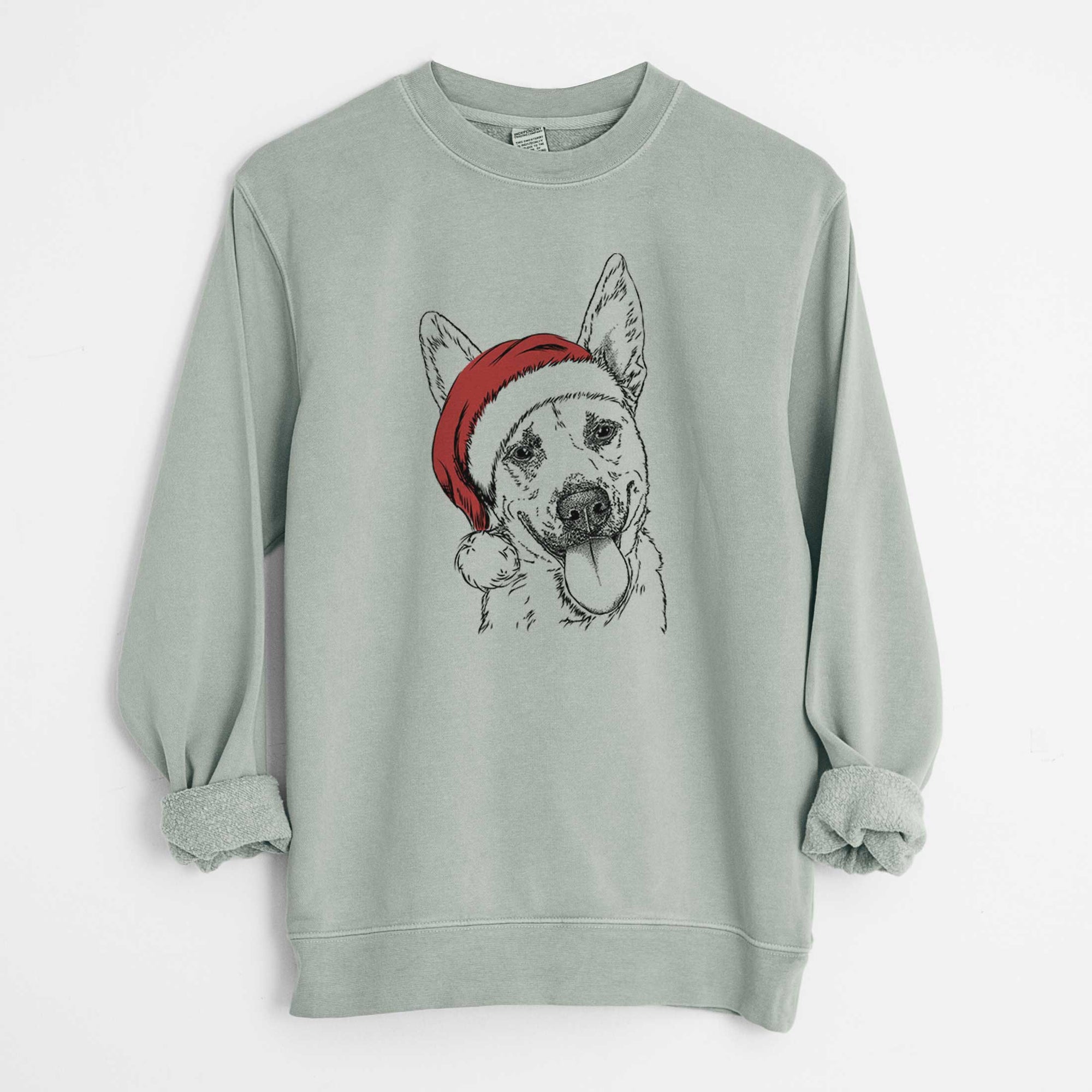 Santa Charlie the Mixed Breed - Unisex Pigment Dyed Crew Sweatshirt