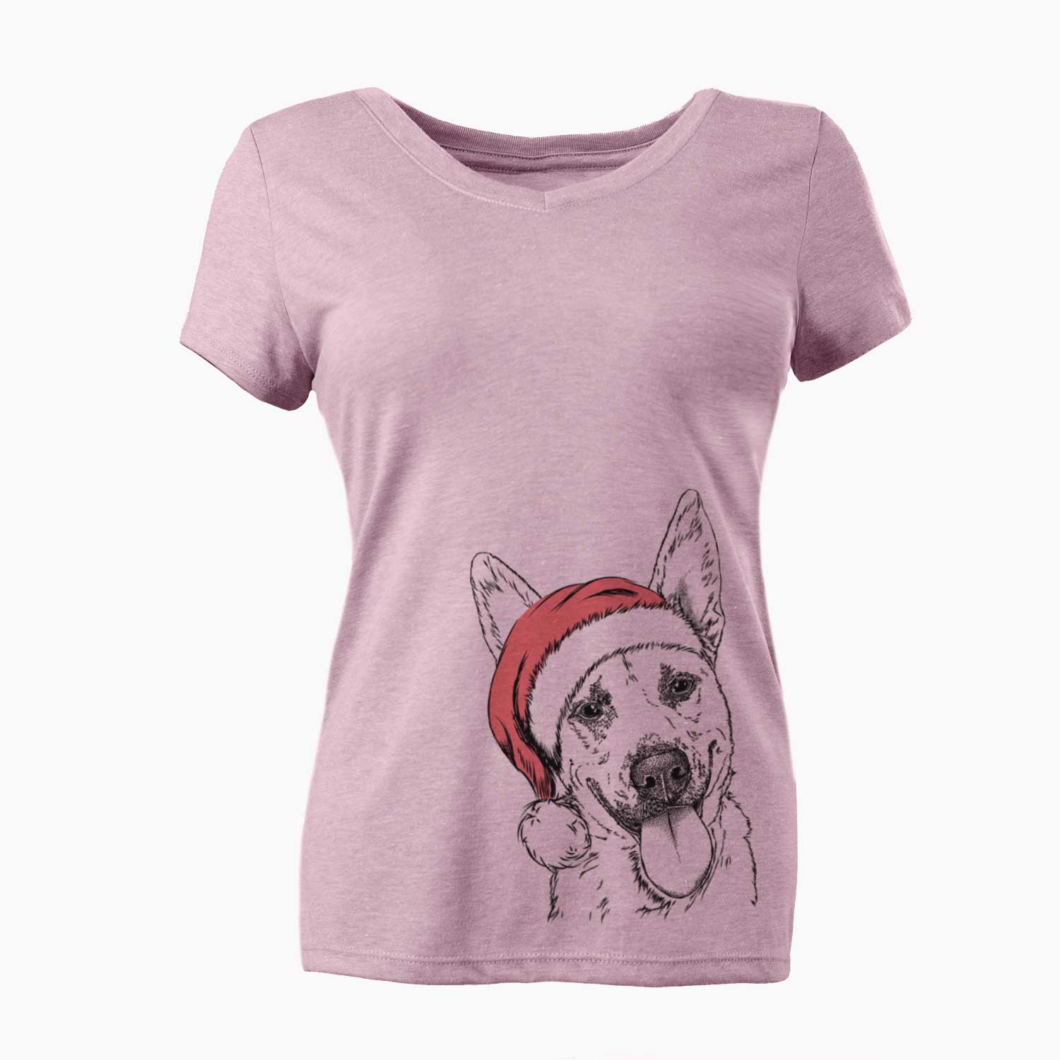 Santa Charlie the Mixed Breed - Women's V-neck Shirt