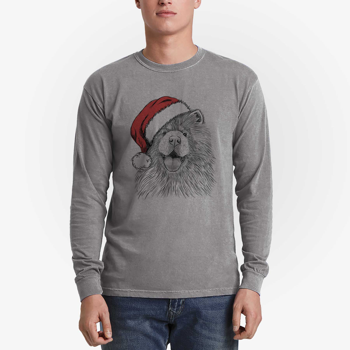 Santa Charming Charlie the Chow Chow - Heavyweight 100% Cotton Long Sleeve