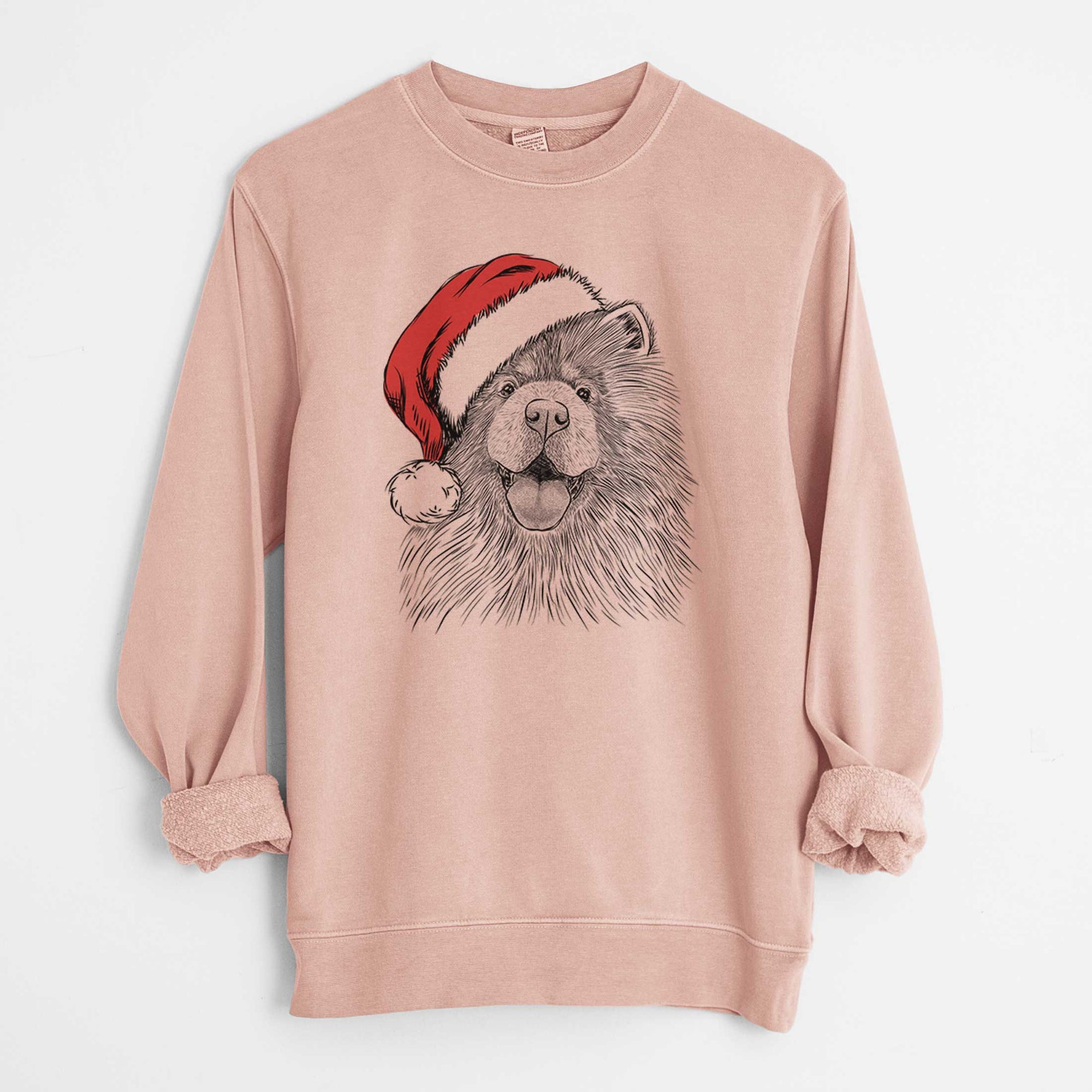 Santa Charming Charlie the Chow Chow - Unisex Pigment Dyed Crew Sweatshirt