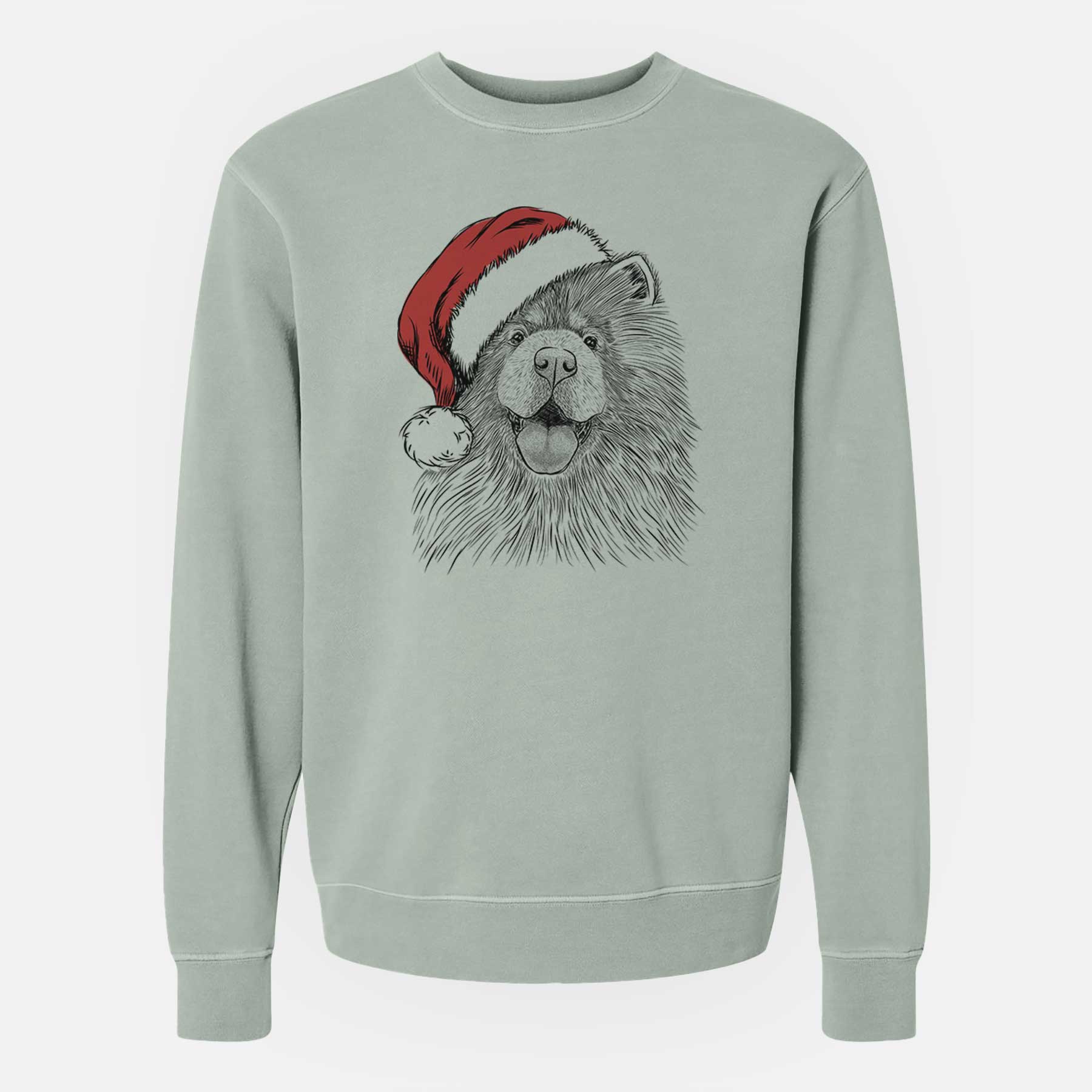 Santa Charming Charlie the Chow Chow - Unisex Pigment Dyed Crew Sweatshirt