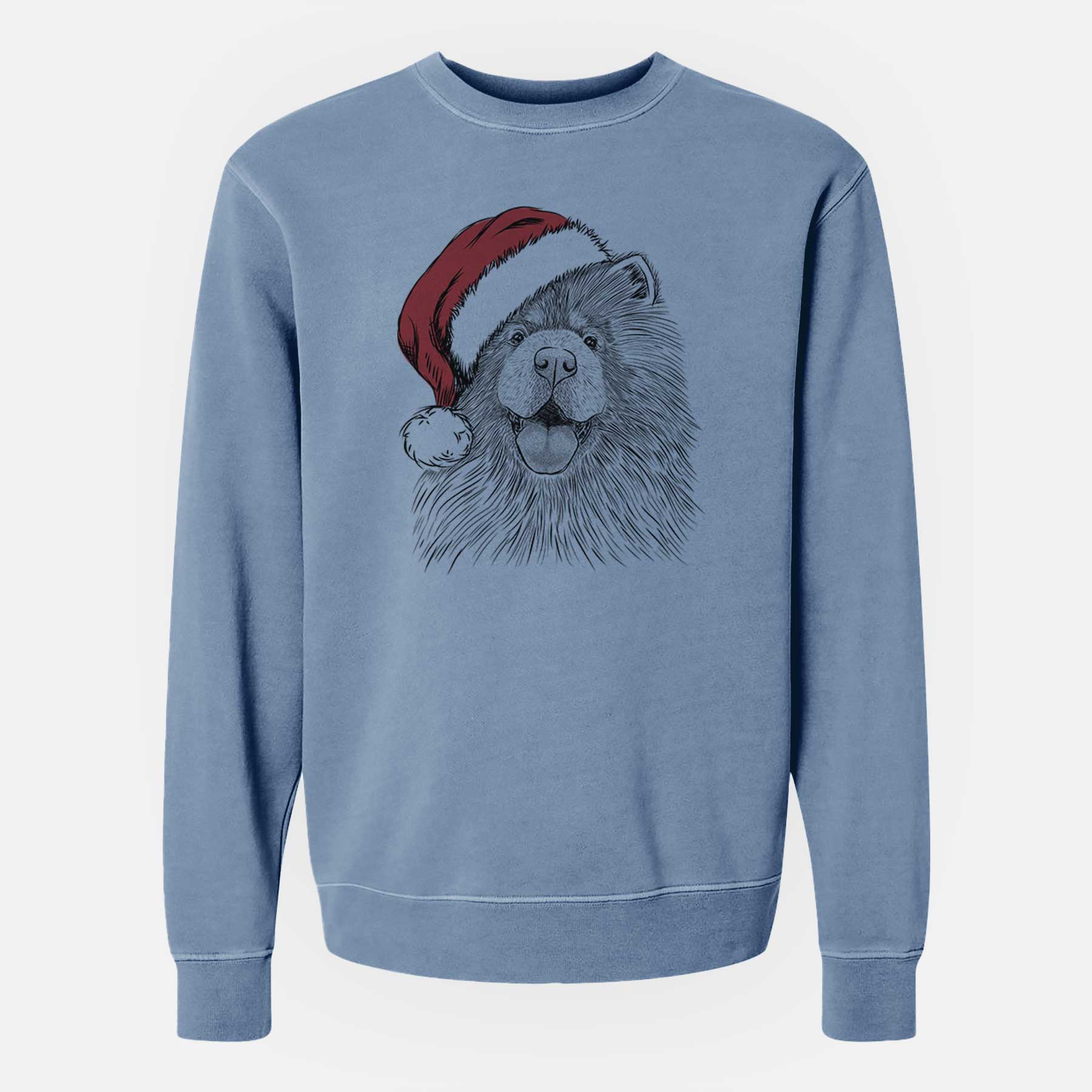 Santa Charming Charlie the Chow Chow - Unisex Pigment Dyed Crew Sweatshirt