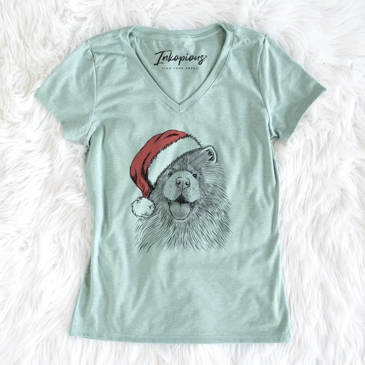 Santa Charming Charlie the Chow Chow - Women's V-neck Shirt