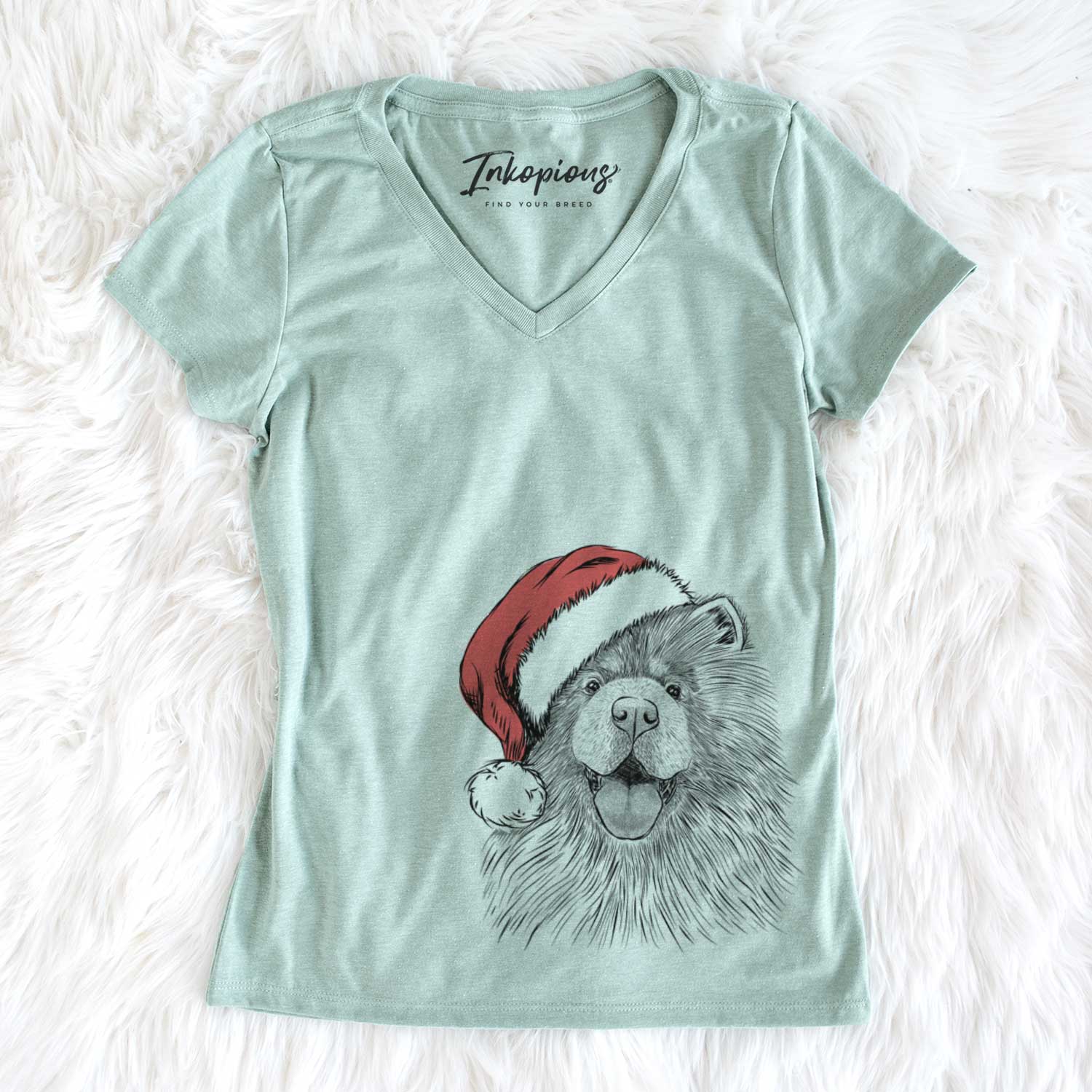 Santa Charming Charlie the Chow Chow - Women's V-neck Shirt