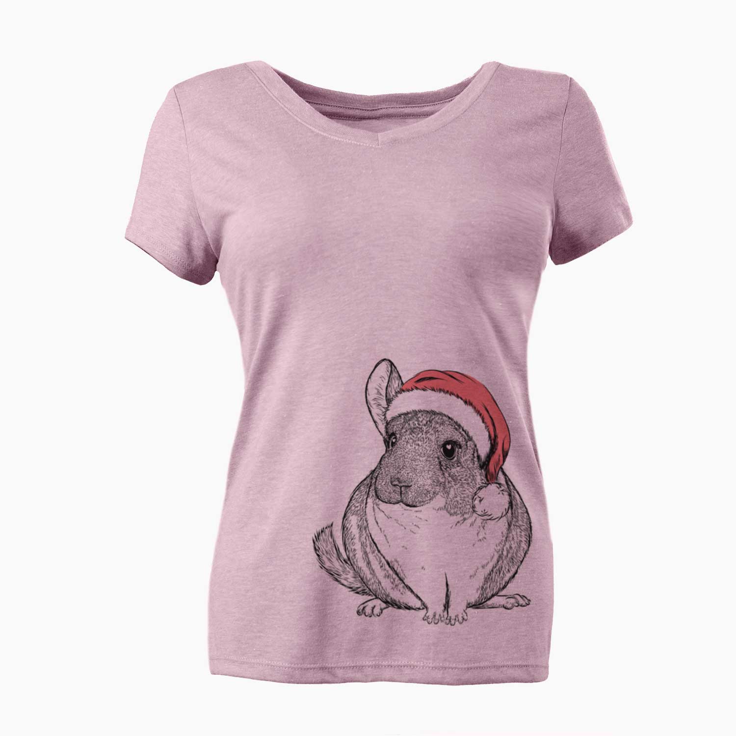 Santa Cheddar the Chinchilla - Women's V-neck Shirt