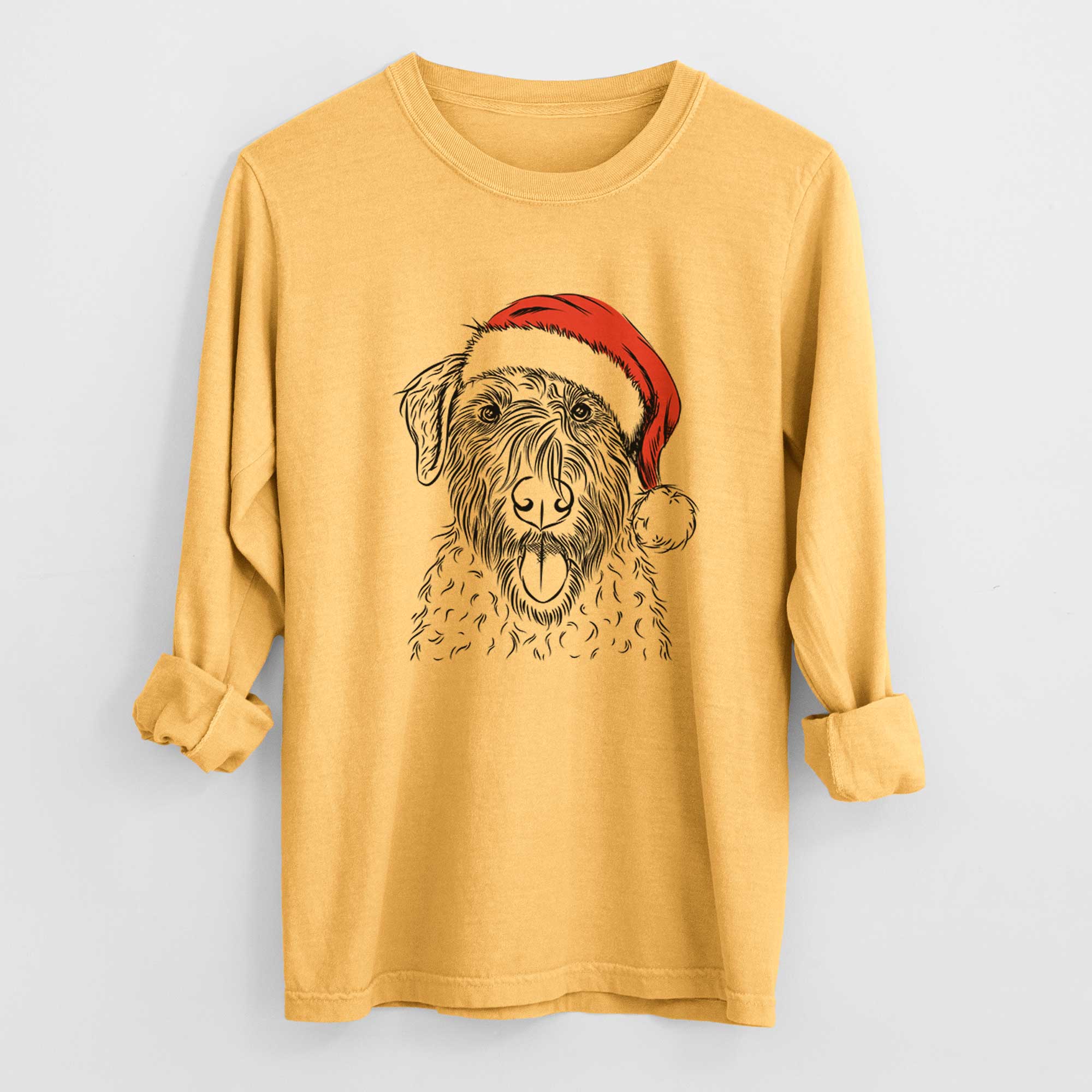 Santa Chester the Soft Coated Wheaten Terrier - Heavyweight 100% Cotton Long Sleeve