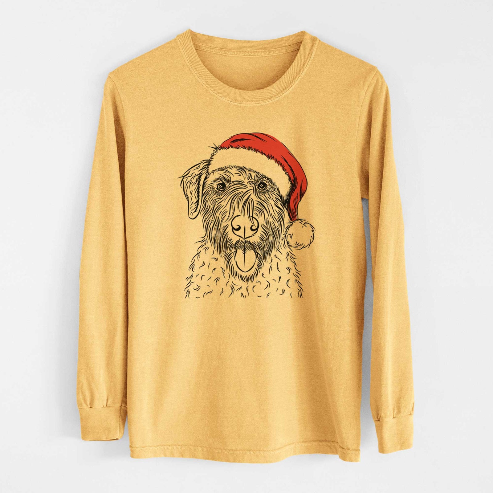 Santa Chester the Soft Coated Wheaten Terrier - Heavyweight 100% Cotton Long Sleeve