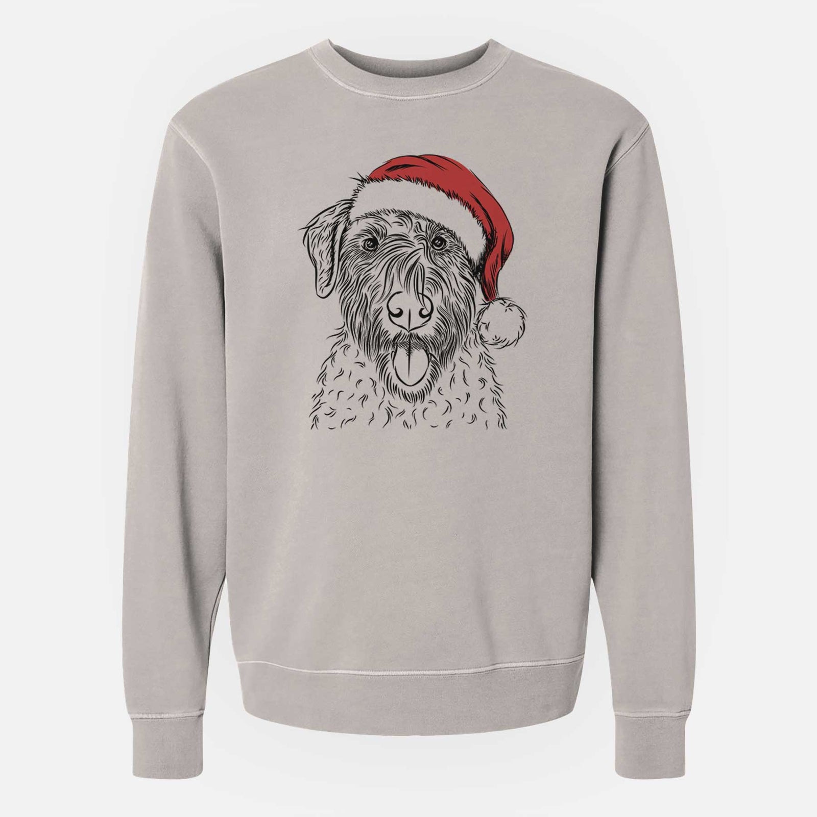 Santa Chester the Soft Coated Wheaten Terrier - Unisex Pigment Dyed Crew Sweatshirt