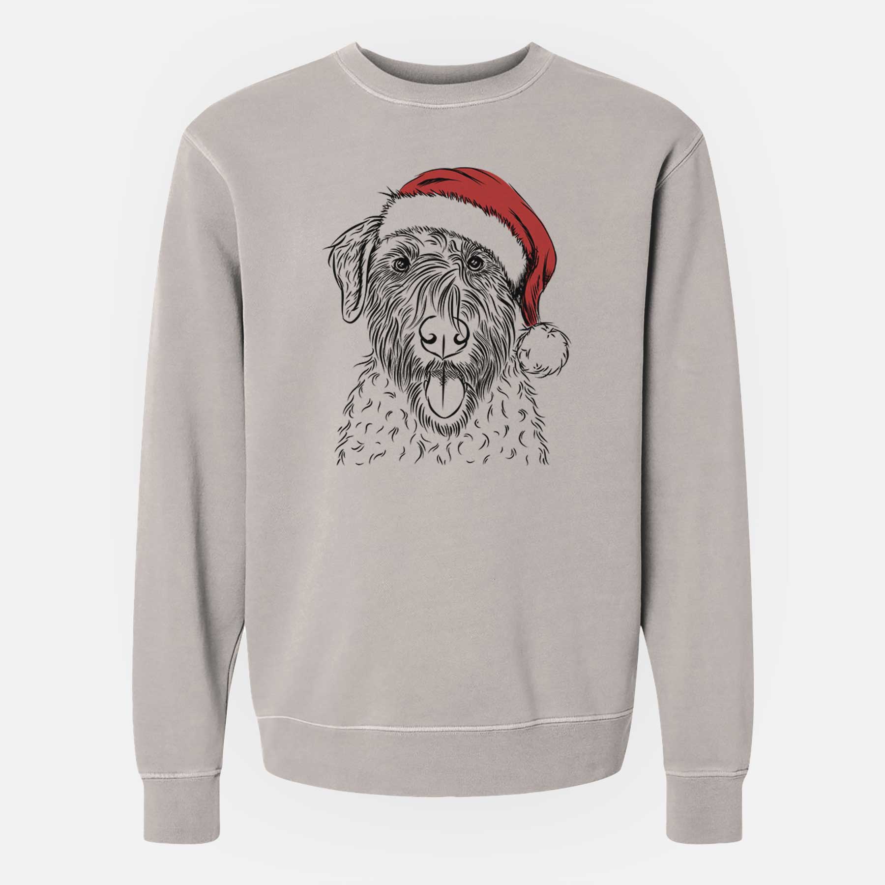 Santa Chester the Soft Coated Wheaten Terrier - Unisex Pigment Dyed Crew Sweatshirt