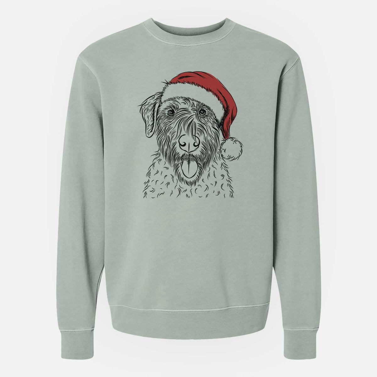 Santa Chester the Soft Coated Wheaten Terrier - Unisex Pigment Dyed Crew Sweatshirt