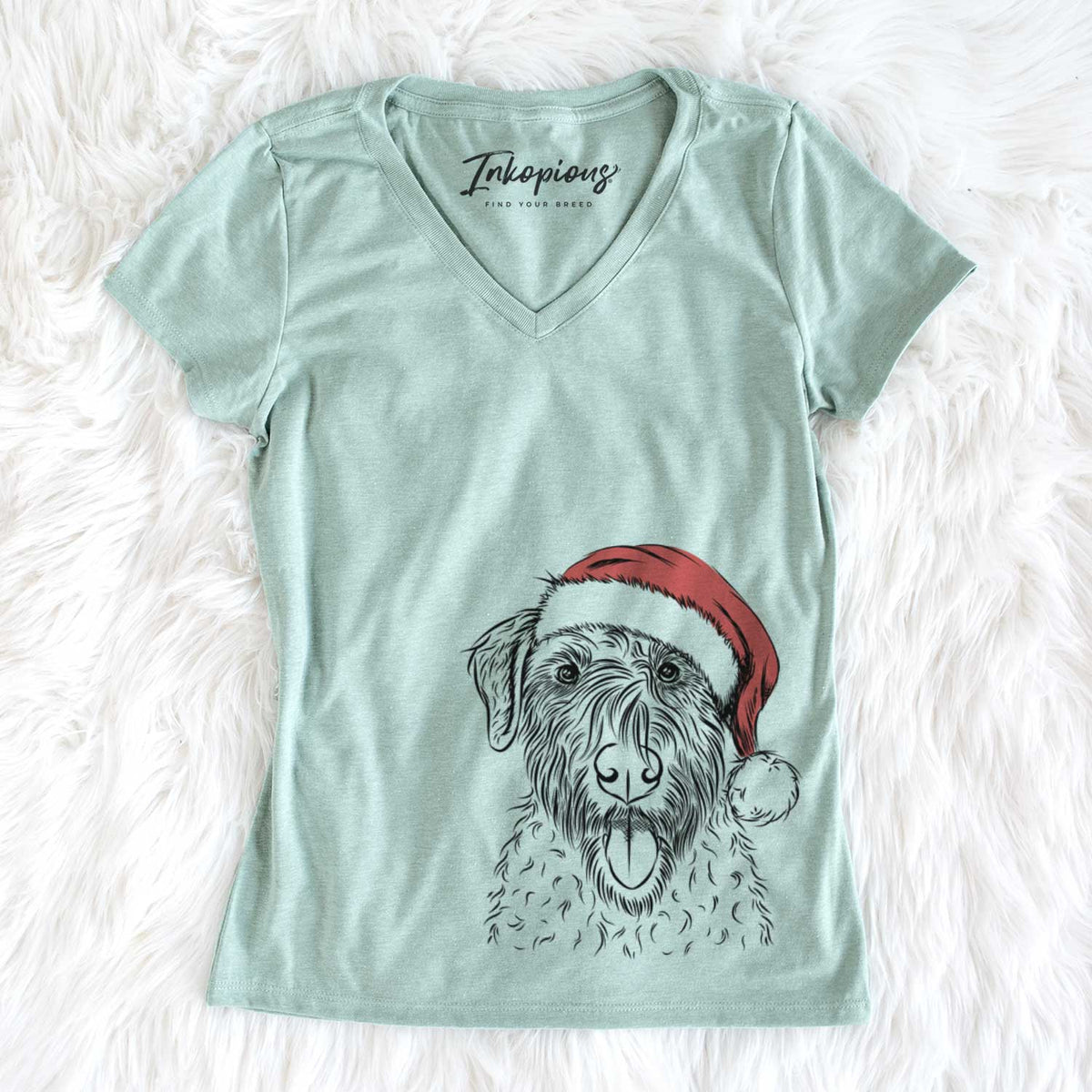 Santa Chester the Soft Coated Wheaten Terrier - Women&#39;s V-neck Shirt
