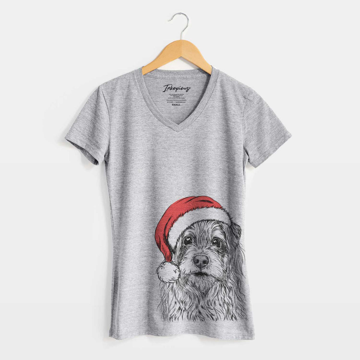 Santa Chester the Terrier Mix - Women's V-neck Shirt