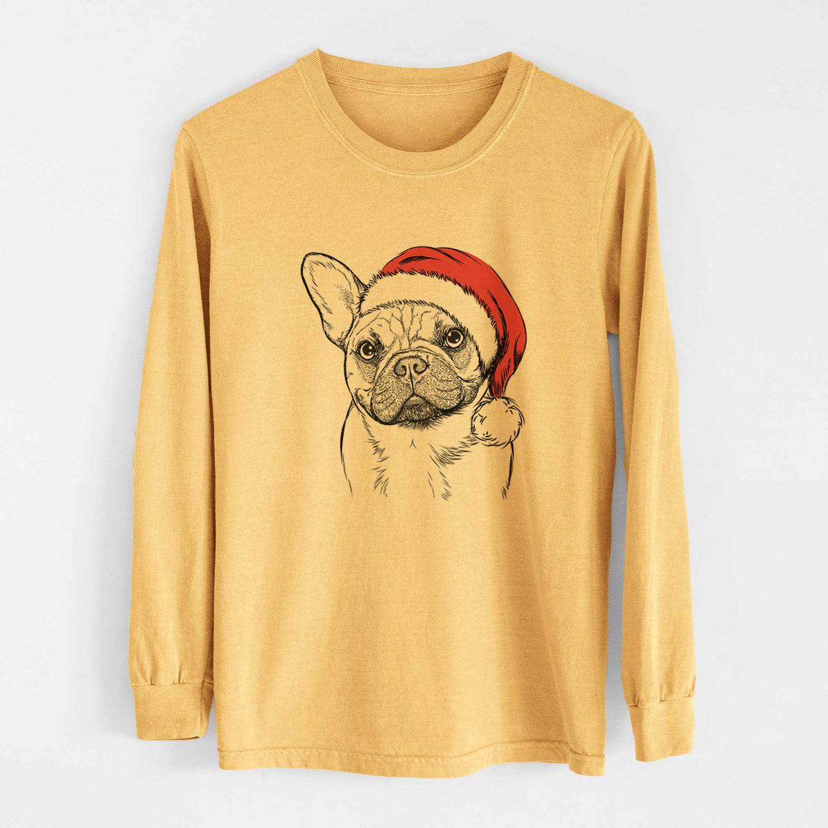 Santa Chew Chew the French Bulldog - Heavyweight 100% Cotton Long Sleeve