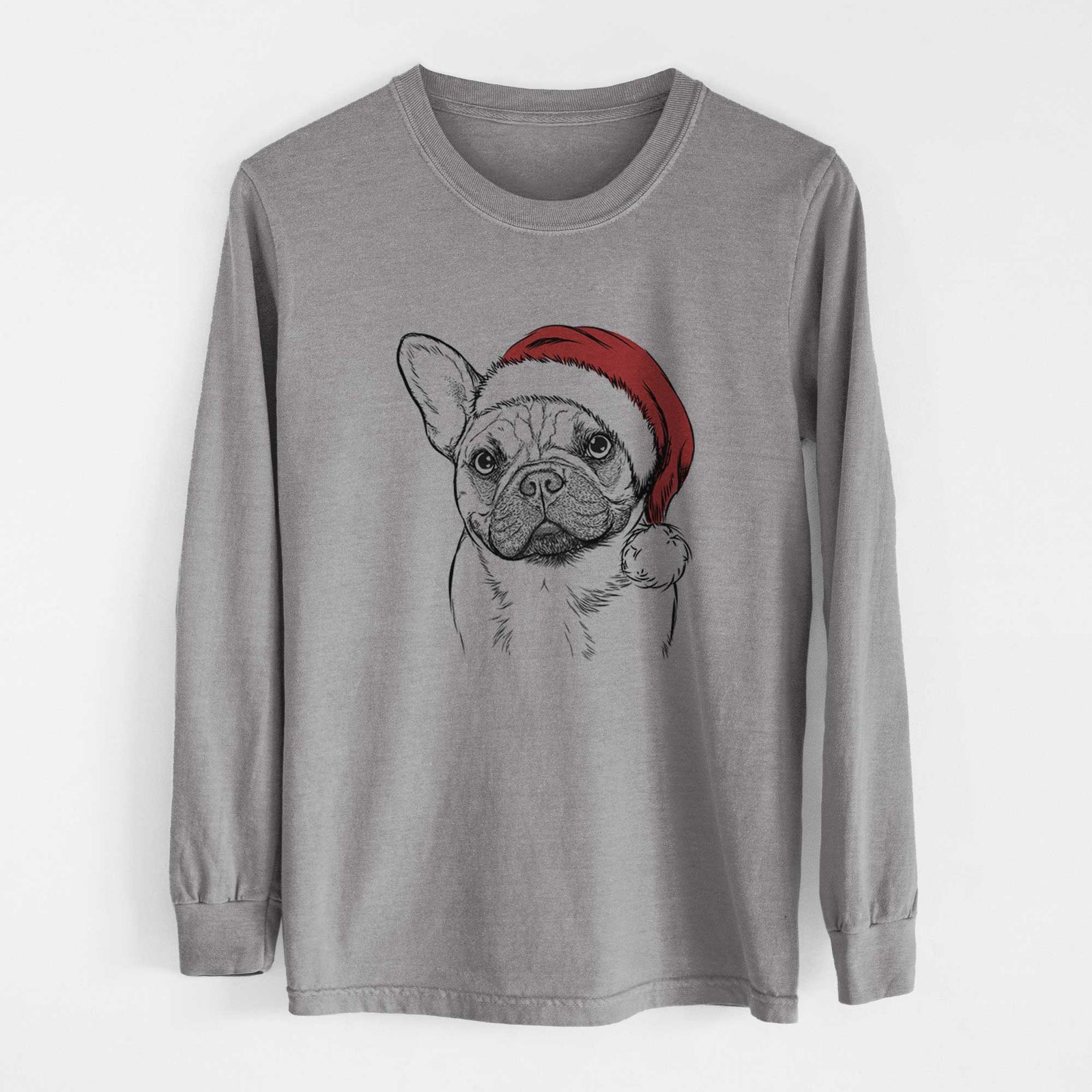 Santa Chew Chew the French Bulldog - Heavyweight 100% Cotton Long Sleeve