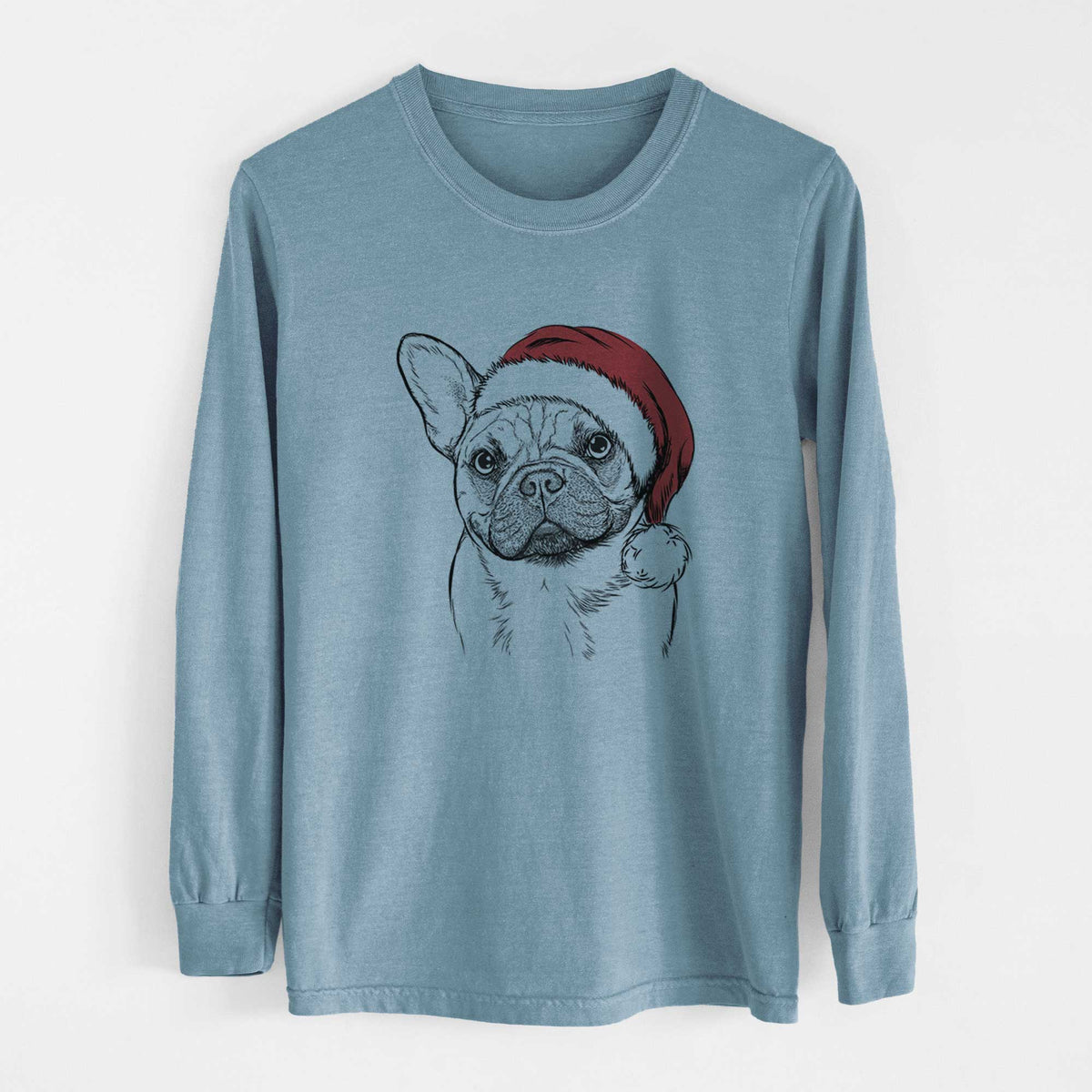 Santa Chew Chew the French Bulldog - Heavyweight 100% Cotton Long Sleeve