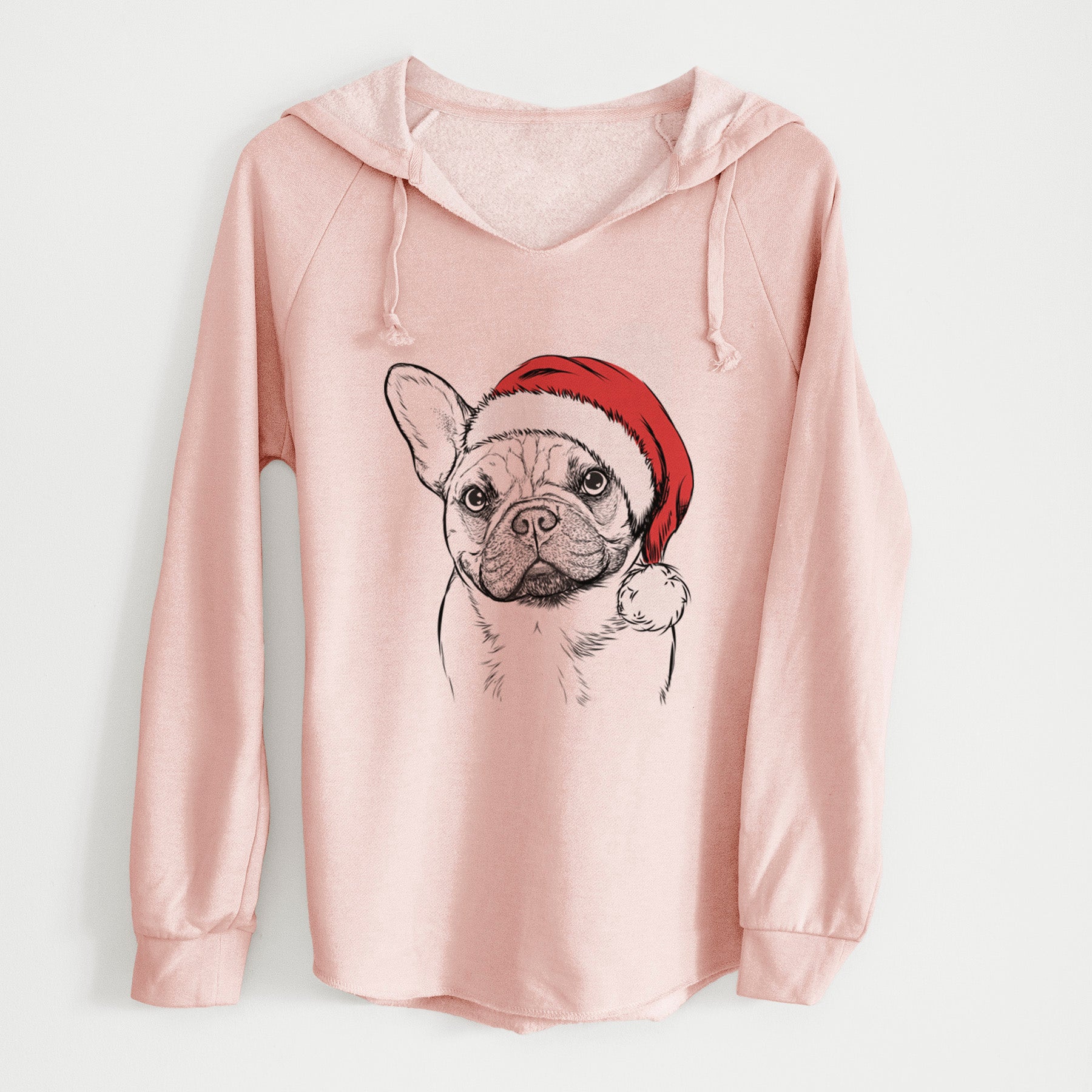 Santa Chew Chew the French Bulldog - Cali Wave Hooded Sweatshirt