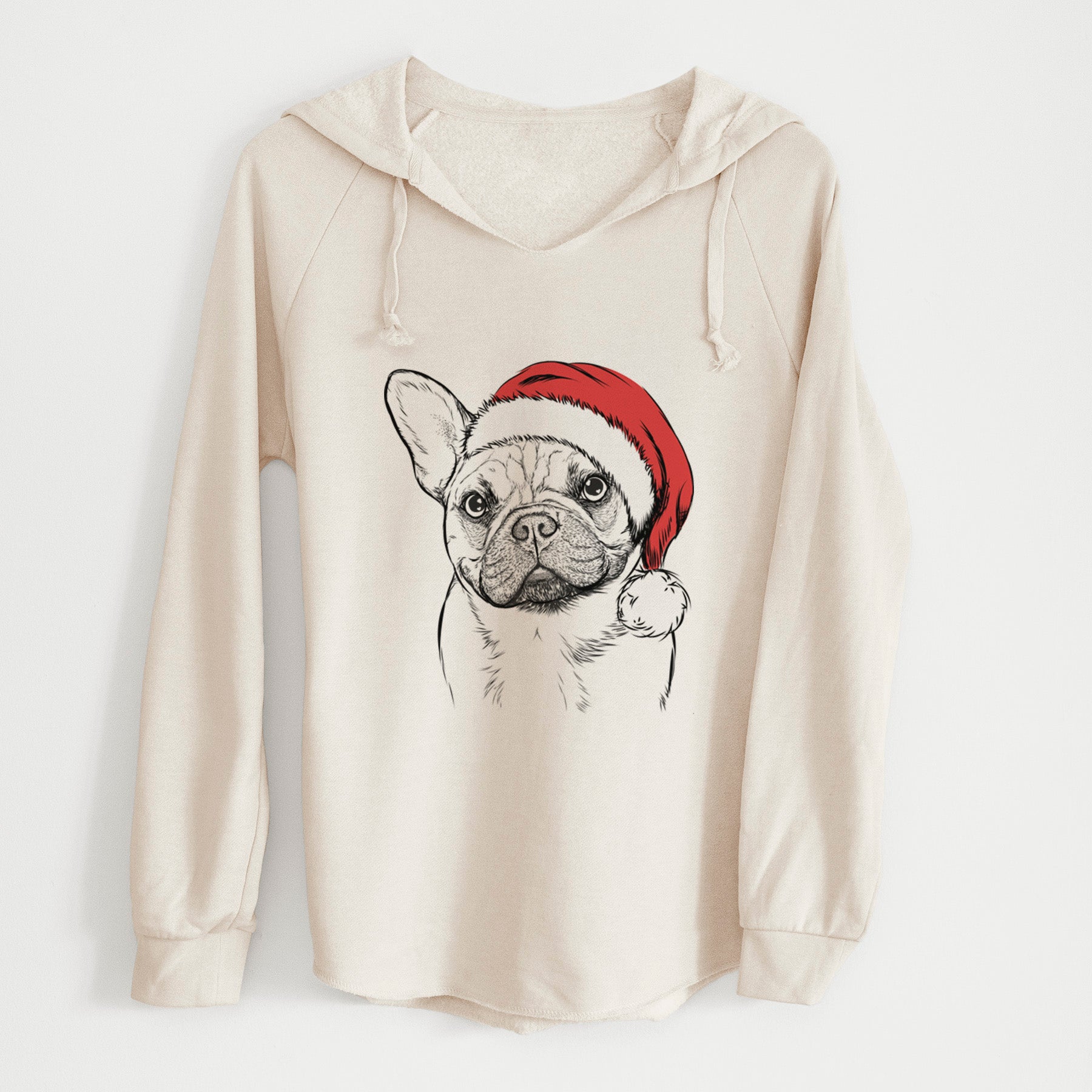 Santa Chew Chew the French Bulldog - Cali Wave Hooded Sweatshirt