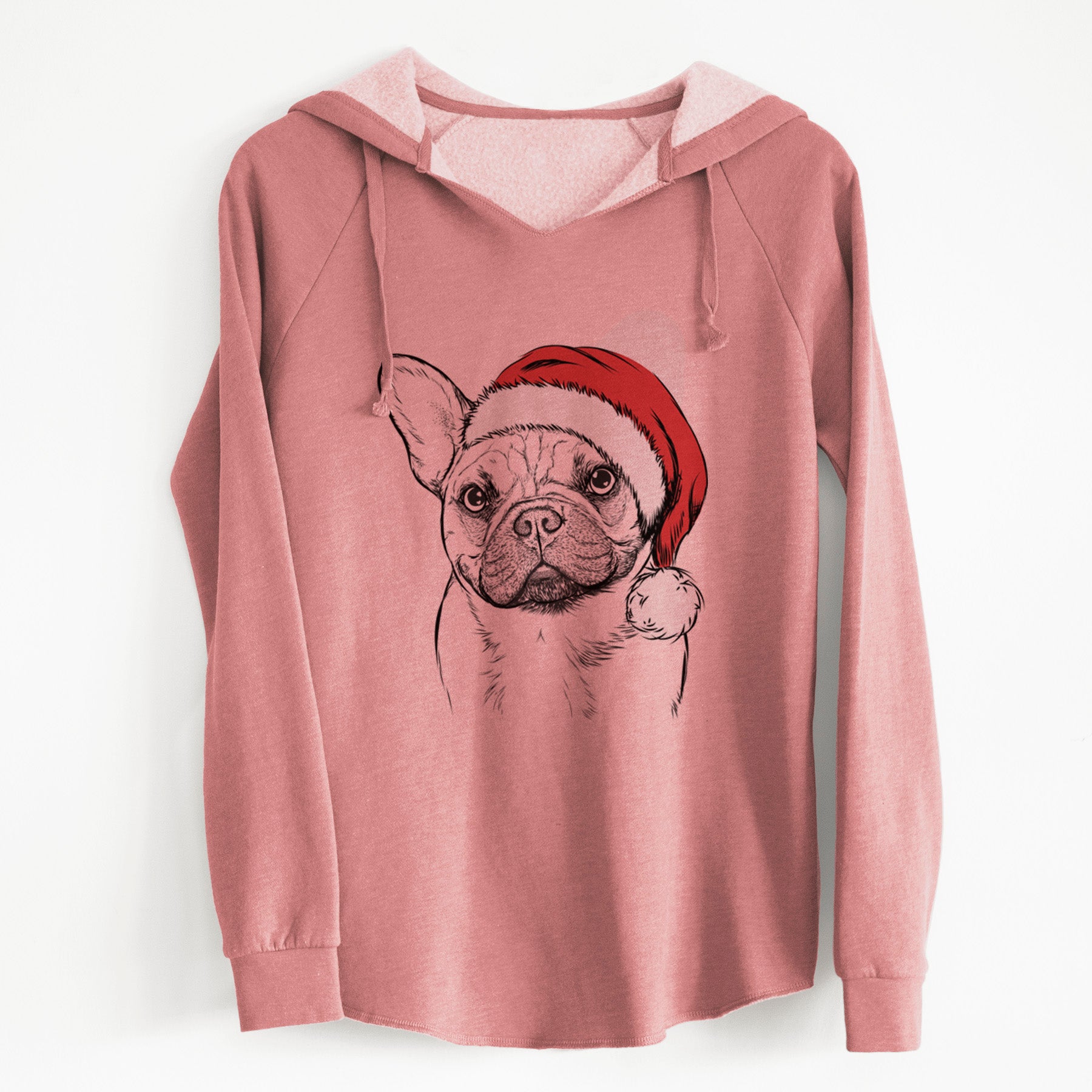 Santa Chew Chew the French Bulldog - Cali Wave Hooded Sweatshirt