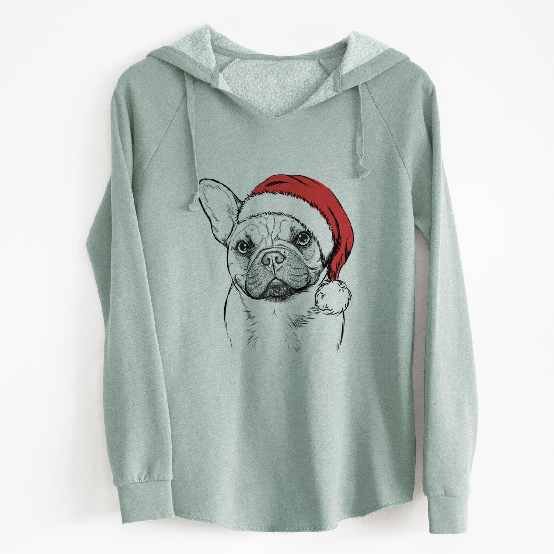 Santa Chew Chew the French Bulldog - Cali Wave Hooded Sweatshirt