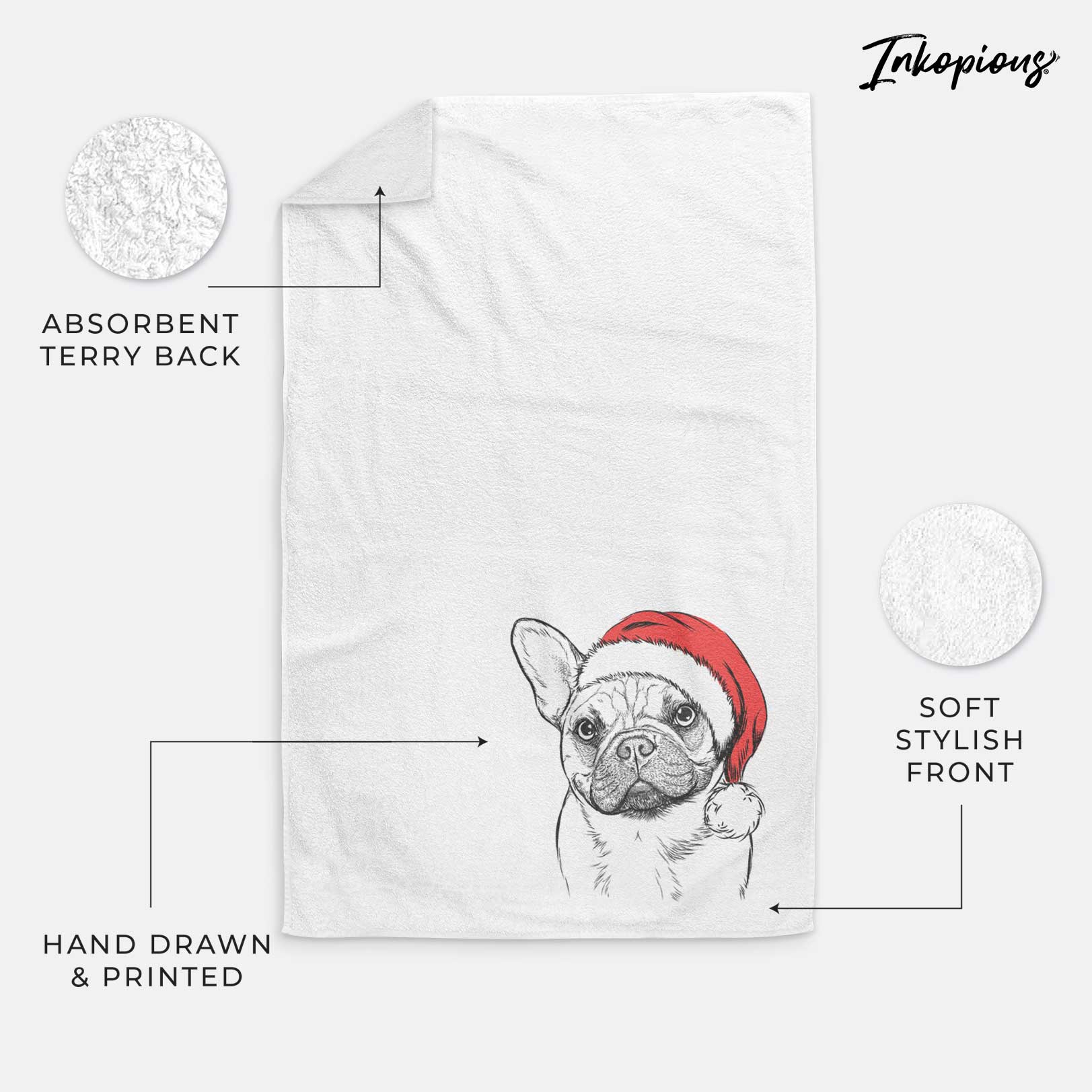 Chew Chew the French Bulldog Decorative Hand Towel