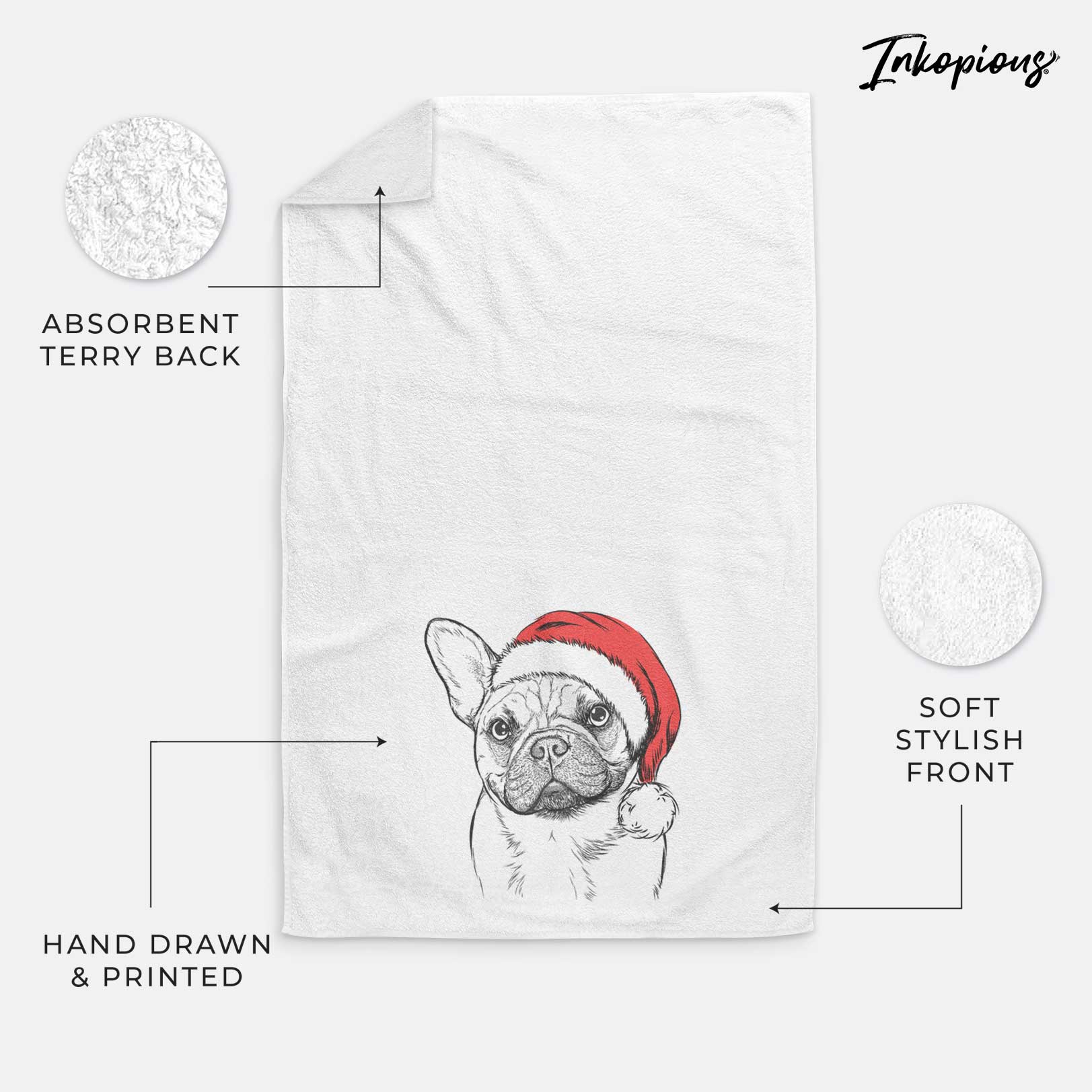 Chew Chew the French Bulldog Decorative Hand Towel