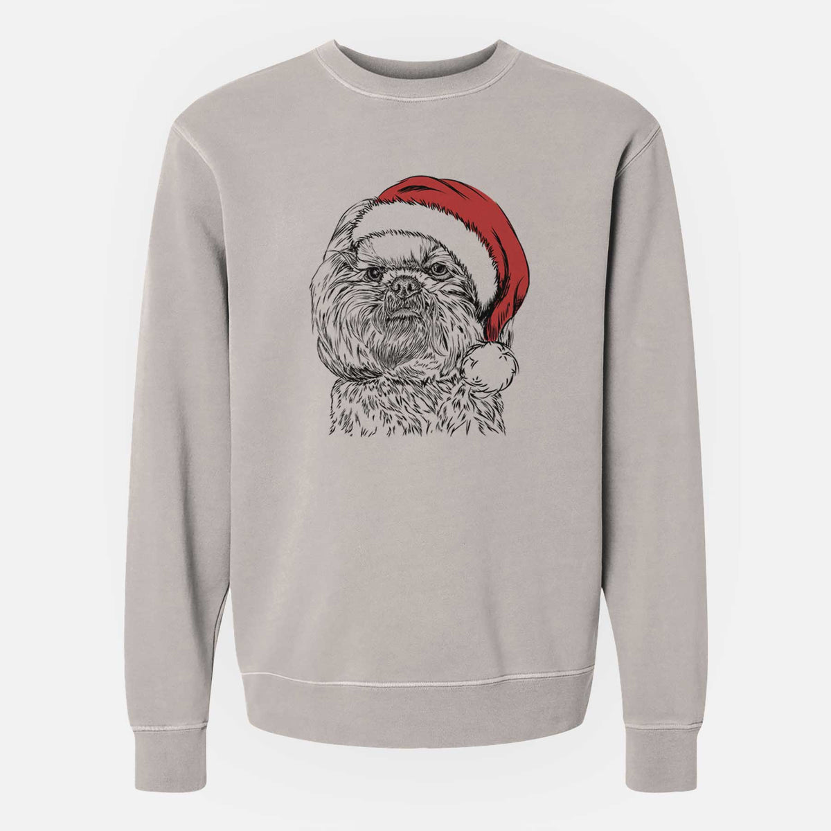 Santa Chewie the Shih Tzu - Unisex Pigment Dyed Crew Sweatshirt