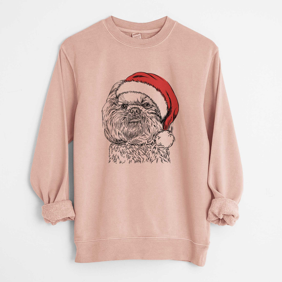 Santa Chewie the Shih Tzu - Unisex Pigment Dyed Crew Sweatshirt