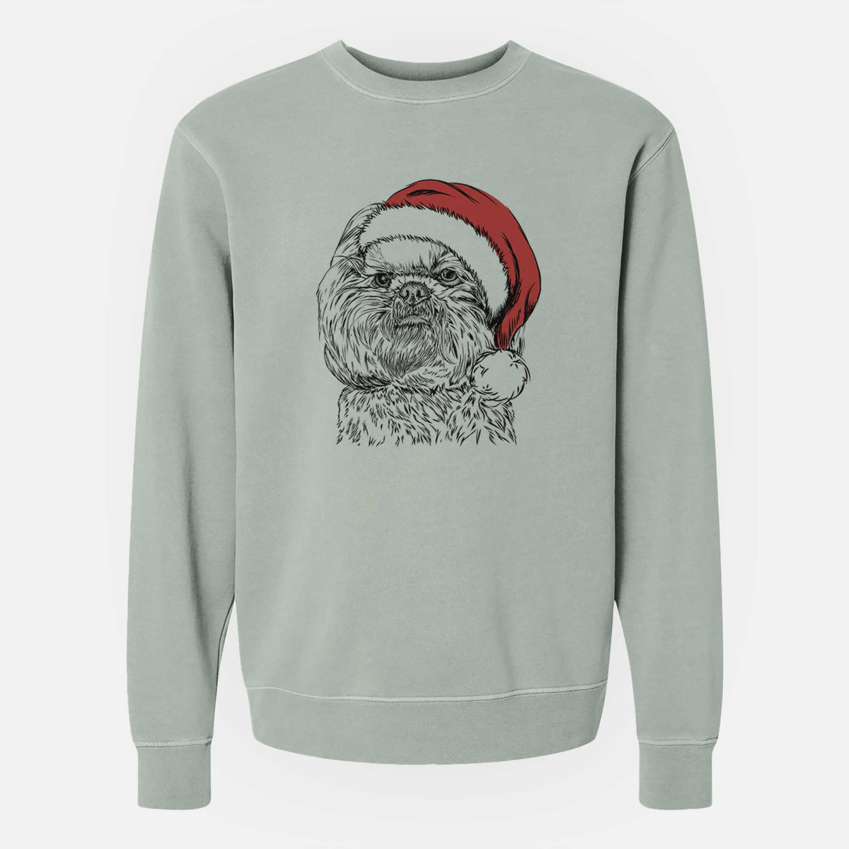Santa Chewie the Shih Tzu - Unisex Pigment Dyed Crew Sweatshirt
