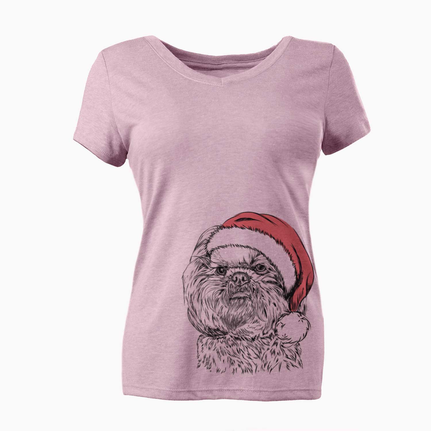 Santa Chewie the Shih Tzu - Women's V-neck Shirt