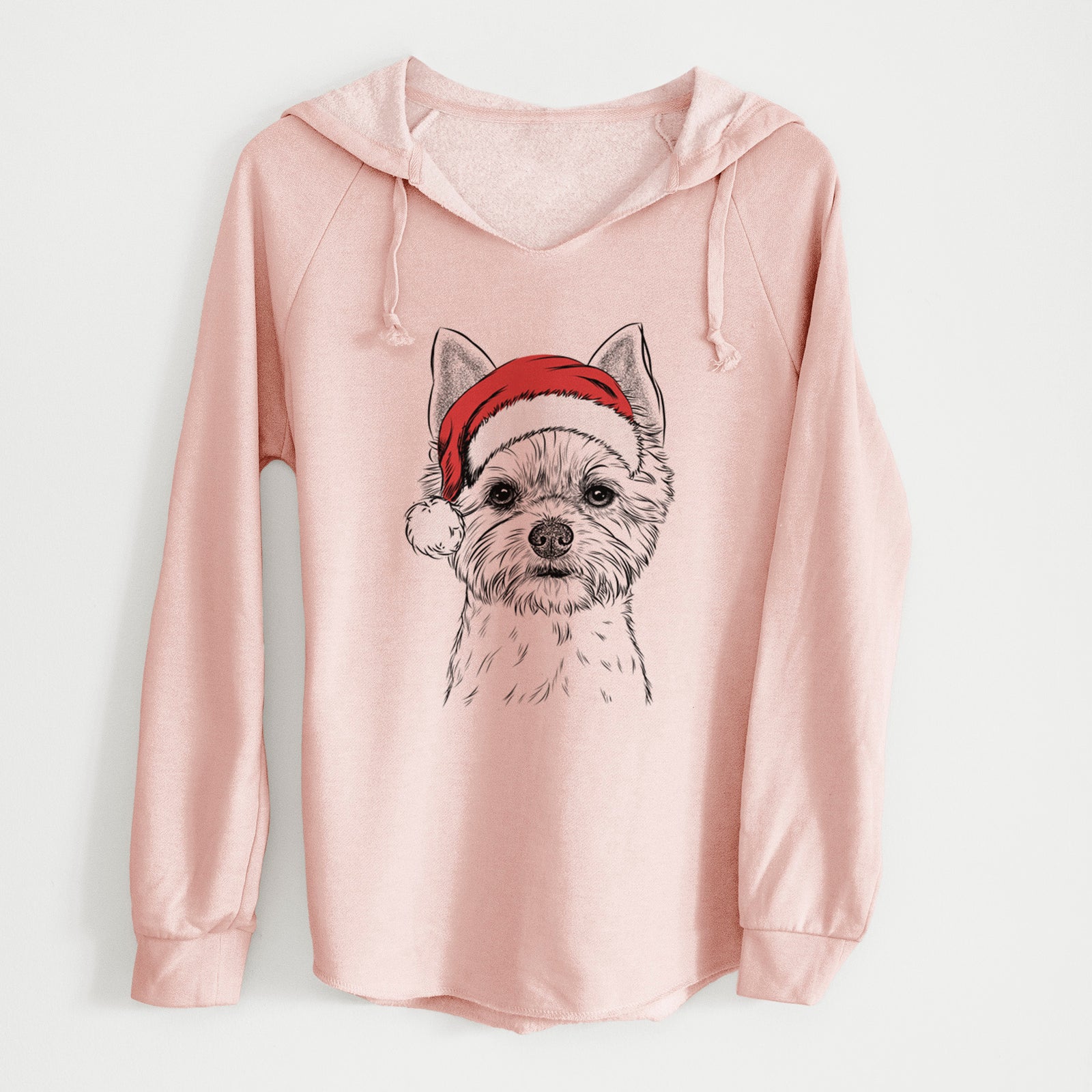 Santa Chewy the Yorkshire Terrier - Cali Wave Hooded Sweatshirt