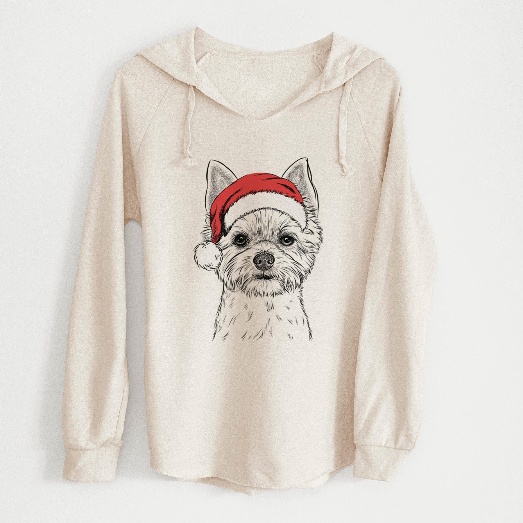 Santa Chewy the Yorkshire Terrier - Cali Wave Hooded Sweatshirt