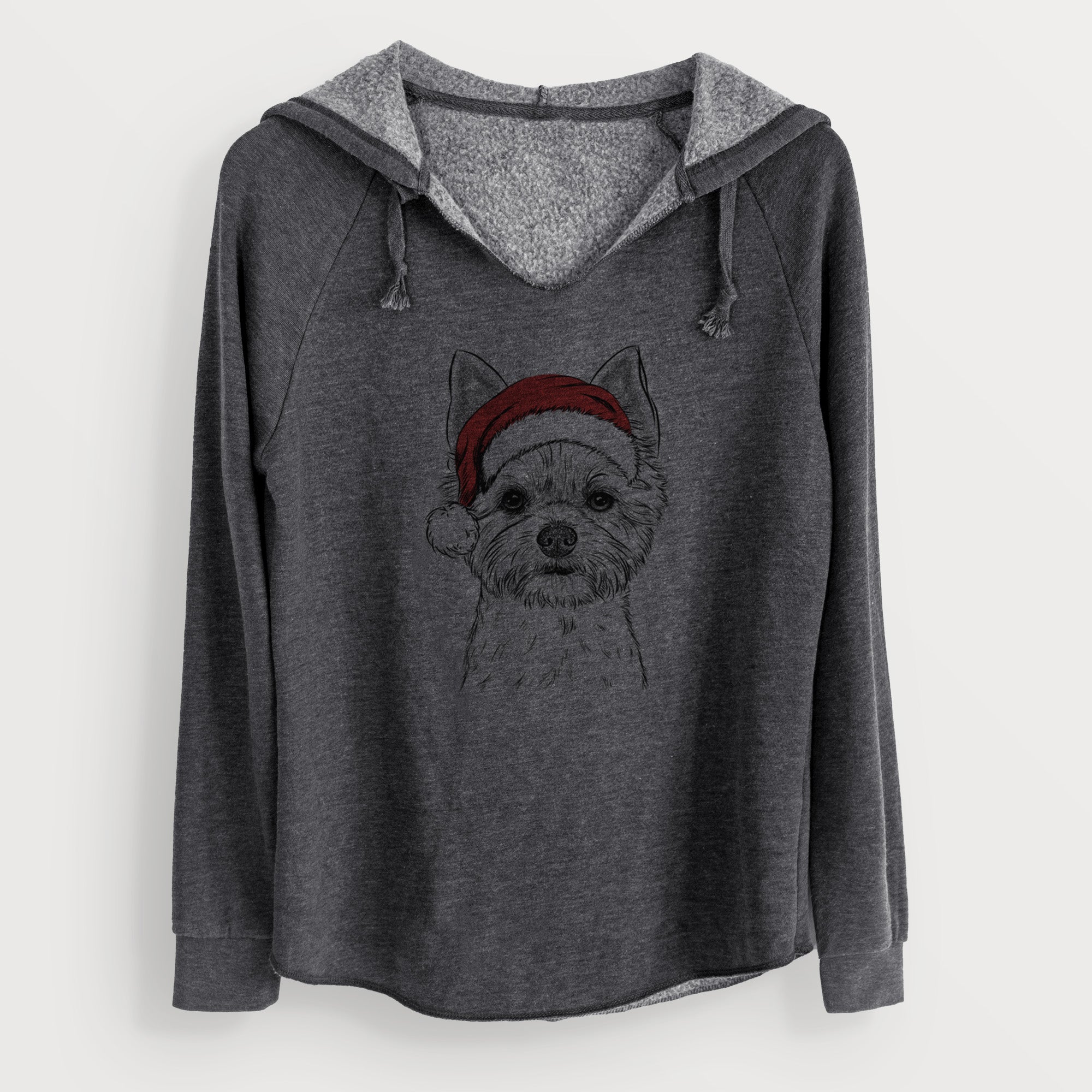 Santa Chewy the Yorkshire Terrier - Cali Wave Hooded Sweatshirt