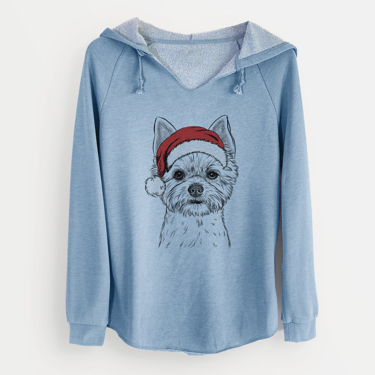 Santa Chewy the Yorkshire Terrier - Cali Wave Hooded Sweatshirt
