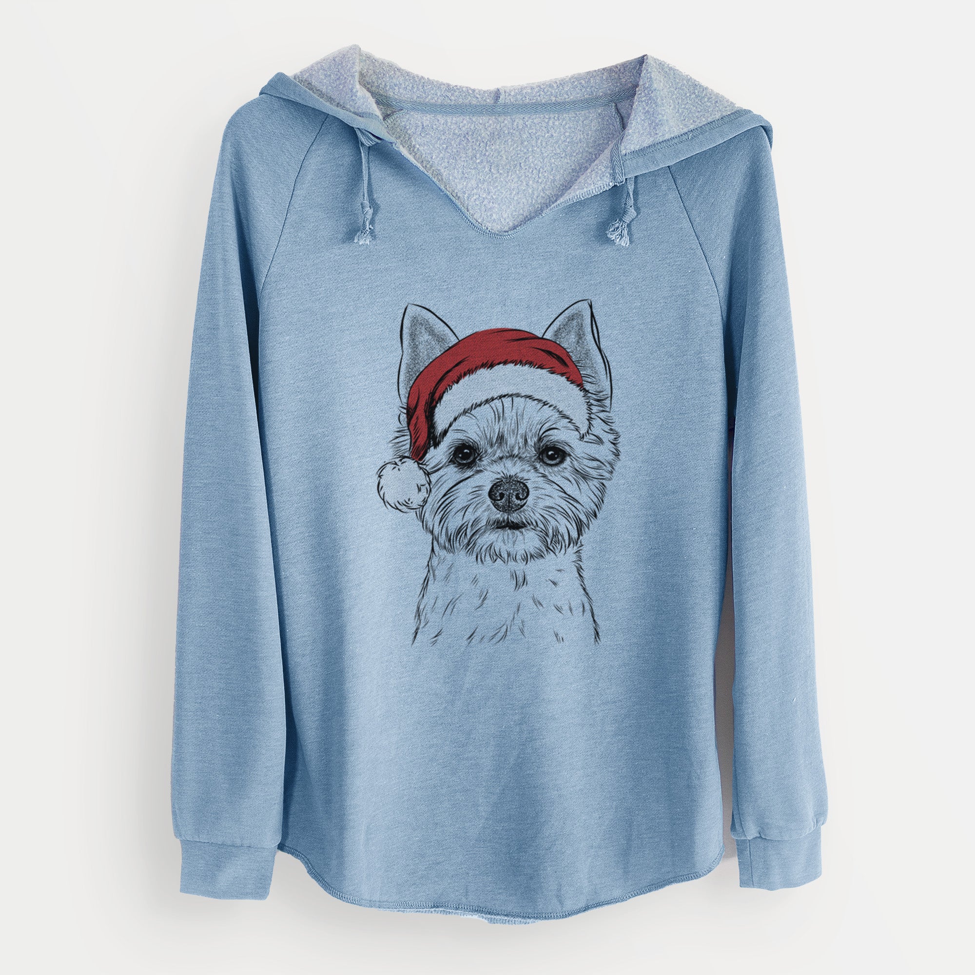 Santa Chewy the Yorkshire Terrier - Cali Wave Hooded Sweatshirt