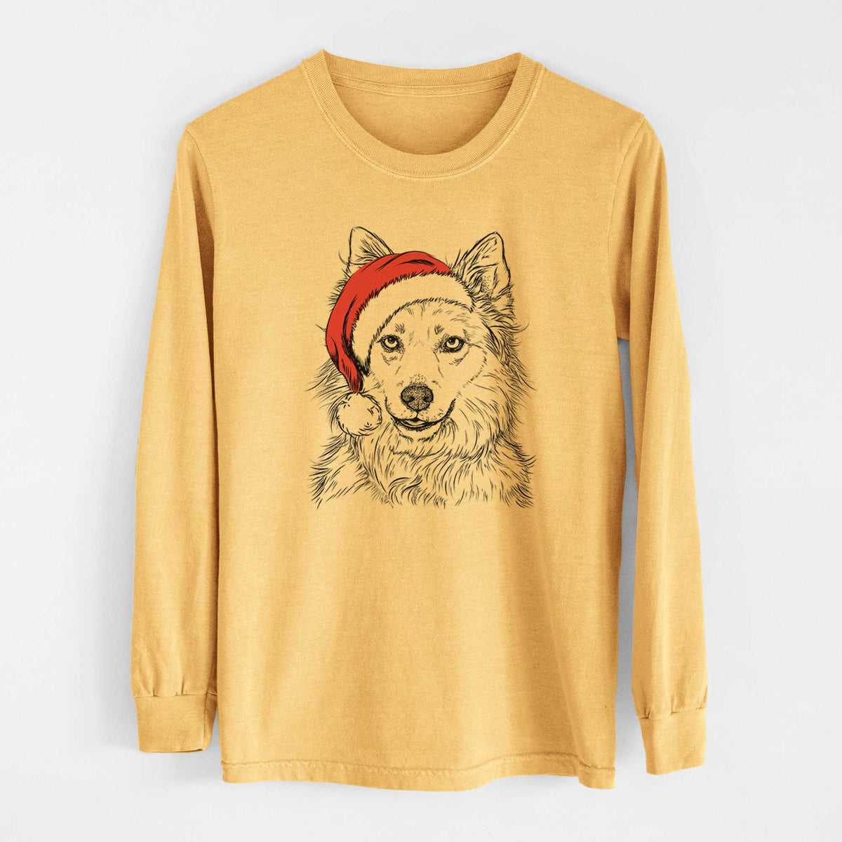 Santa Chia the Samoyed Husky Mix - Heavyweight 100% Cotton Long Sleeve