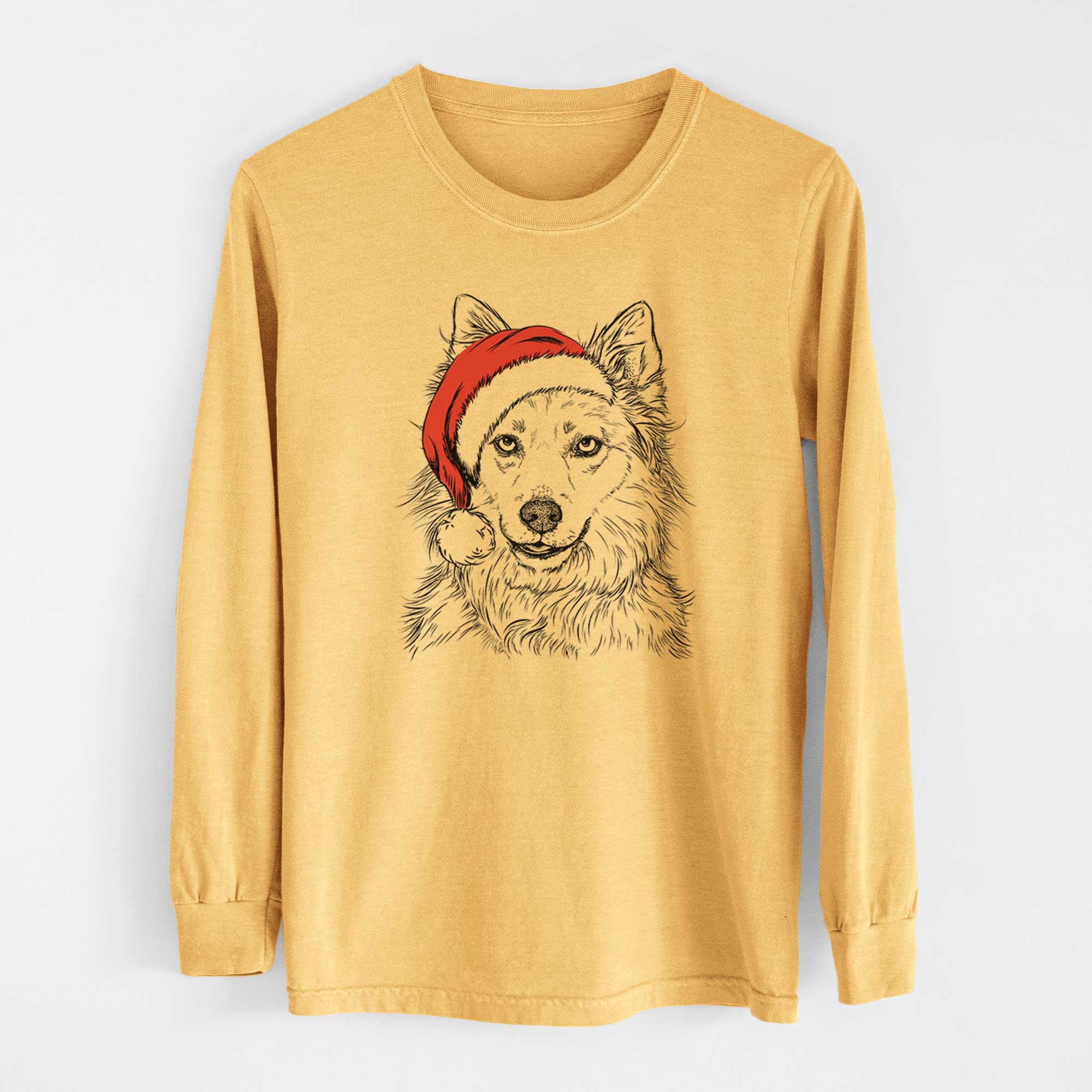 Santa Chia the Samoyed Husky Mix - Heavyweight 100% Cotton Long Sleeve