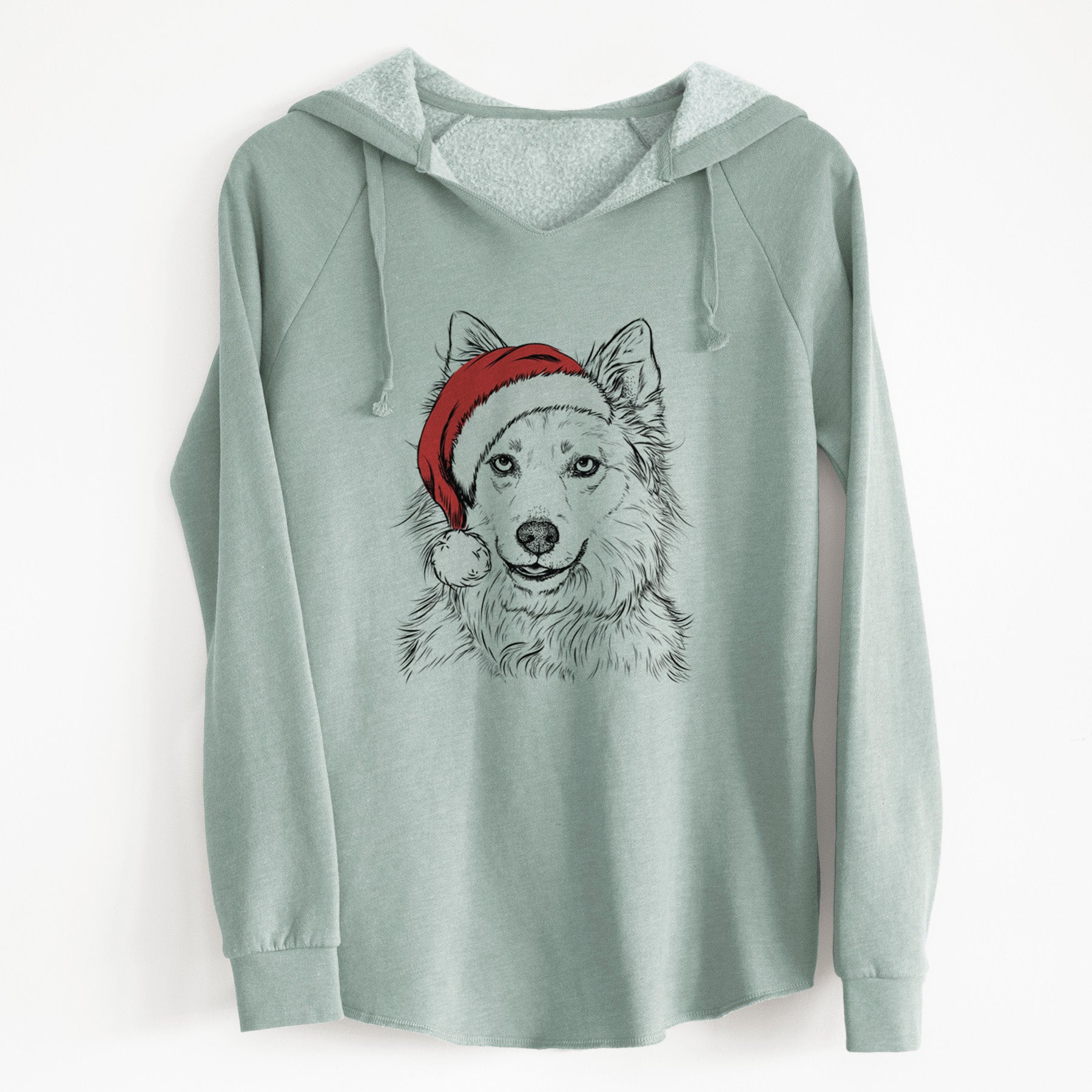 Santa Chia the Samoyed Husky Mix - Cali Wave Hooded Sweatshirt