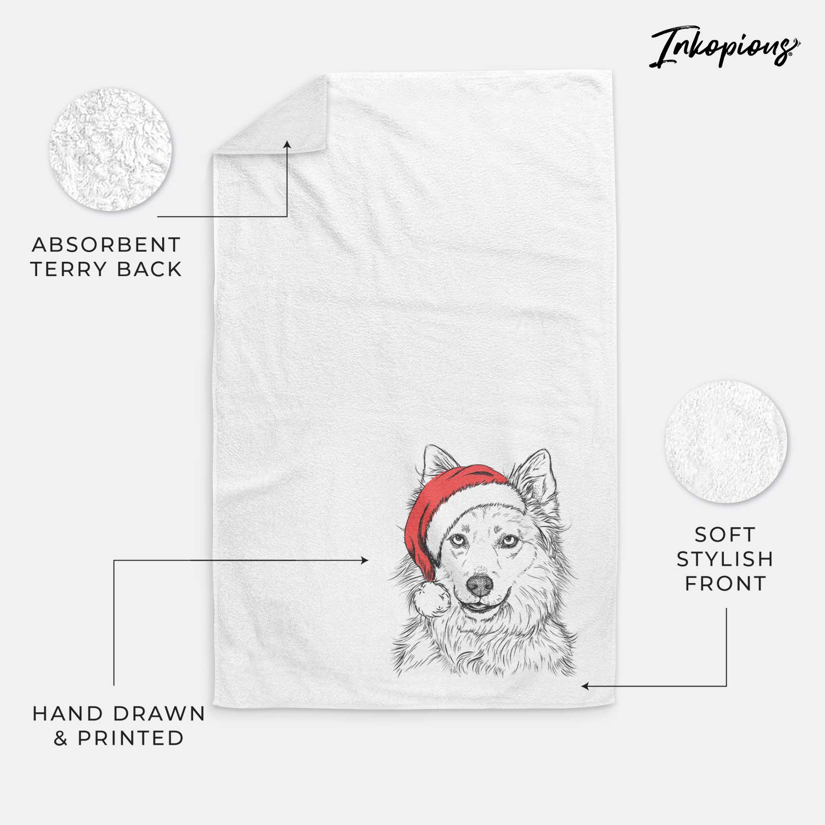 Chia the Samoyed Husky Mix Decorative Hand Towel