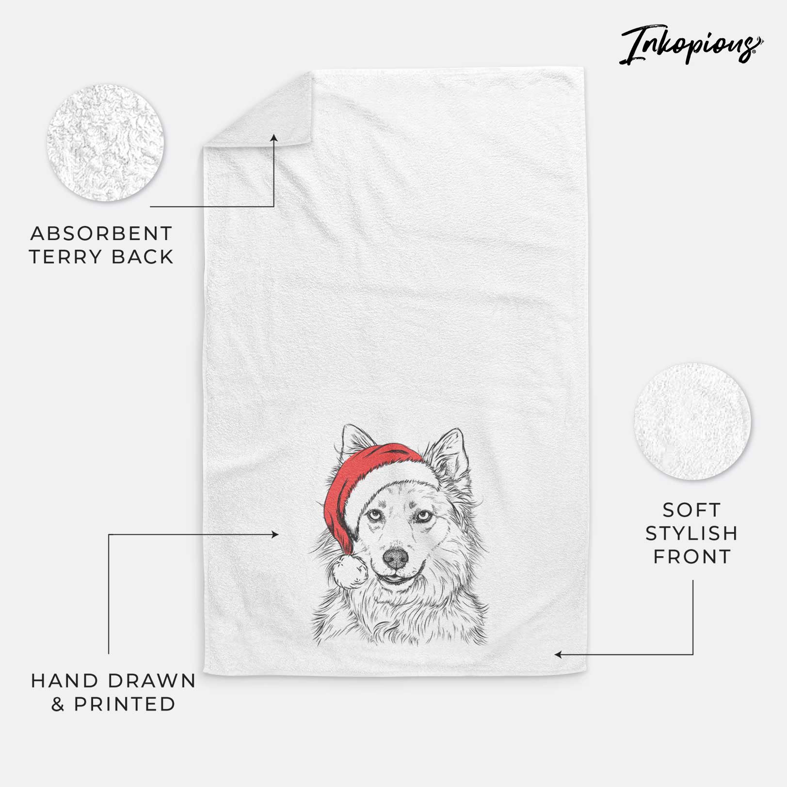 Chia the Samoyed Husky Mix Decorative Hand Towel