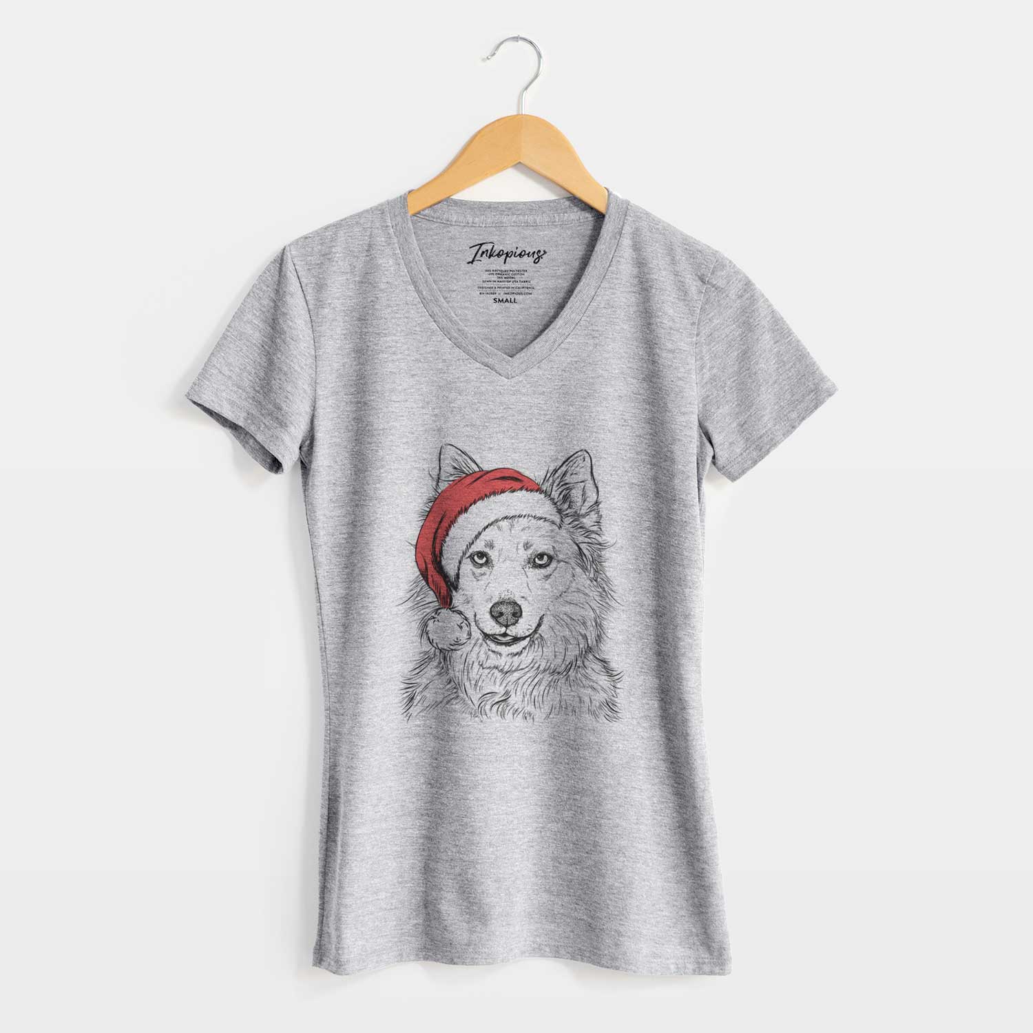 Santa Chia the Samoyed Husky Mix - Women's V-neck Shirt