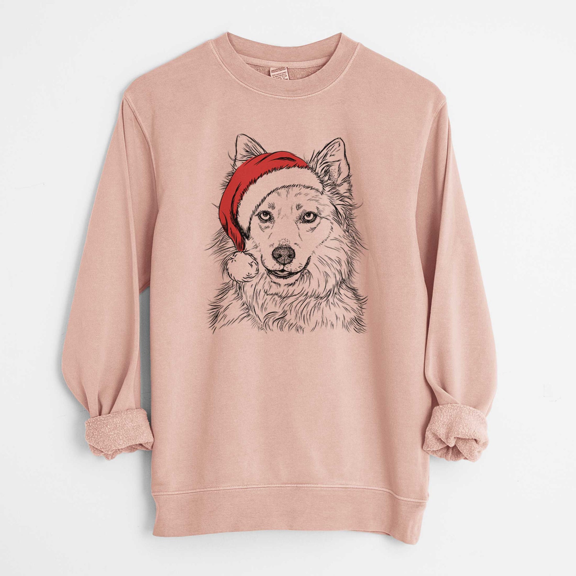 Santa Chia the Samoyed Husky Mix - Unisex Pigment Dyed Crew Sweatshirt