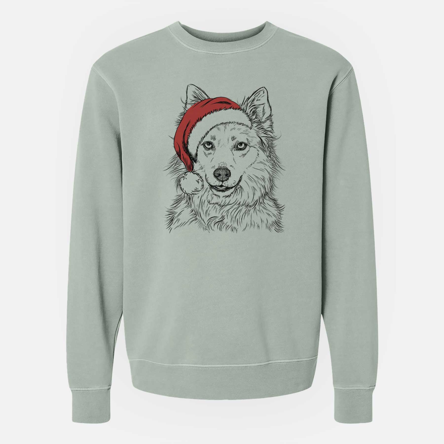 Santa Chia the Samoyed Husky Mix - Unisex Pigment Dyed Crew Sweatshirt