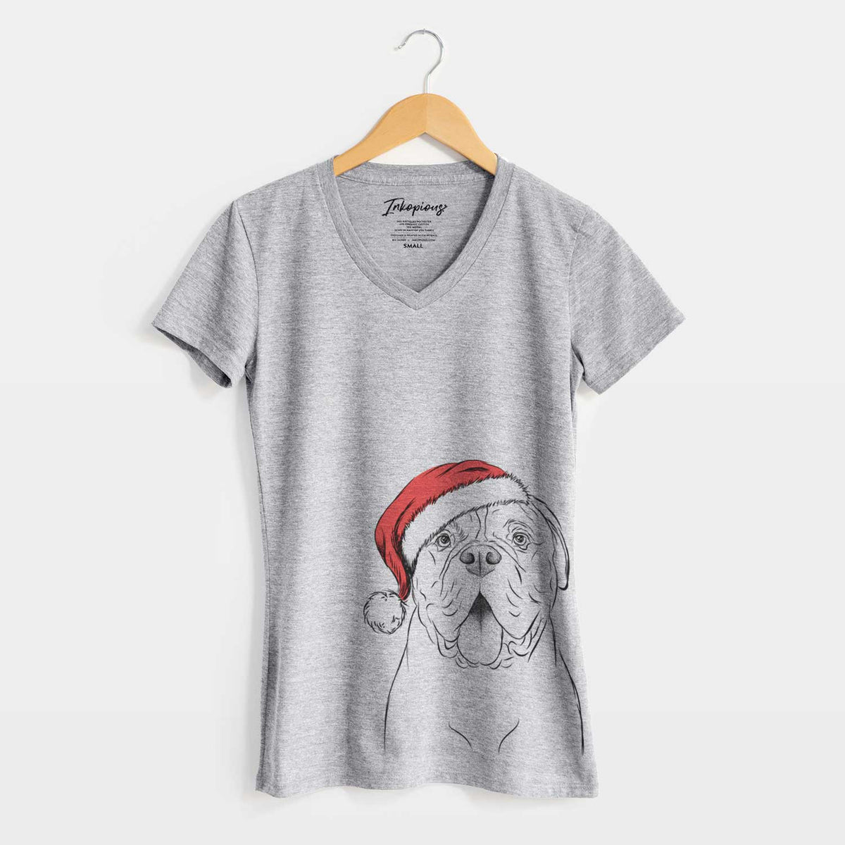 Santa Chief the Boxer Bulldog Mix - Women's V-neck Shirt