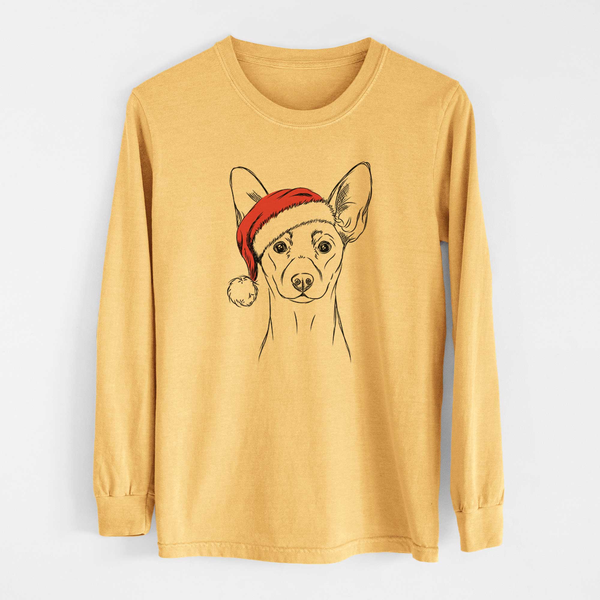 Santa Chillie the Mini Pinscher - Heavyweight 100% Cotton Long Sleeve