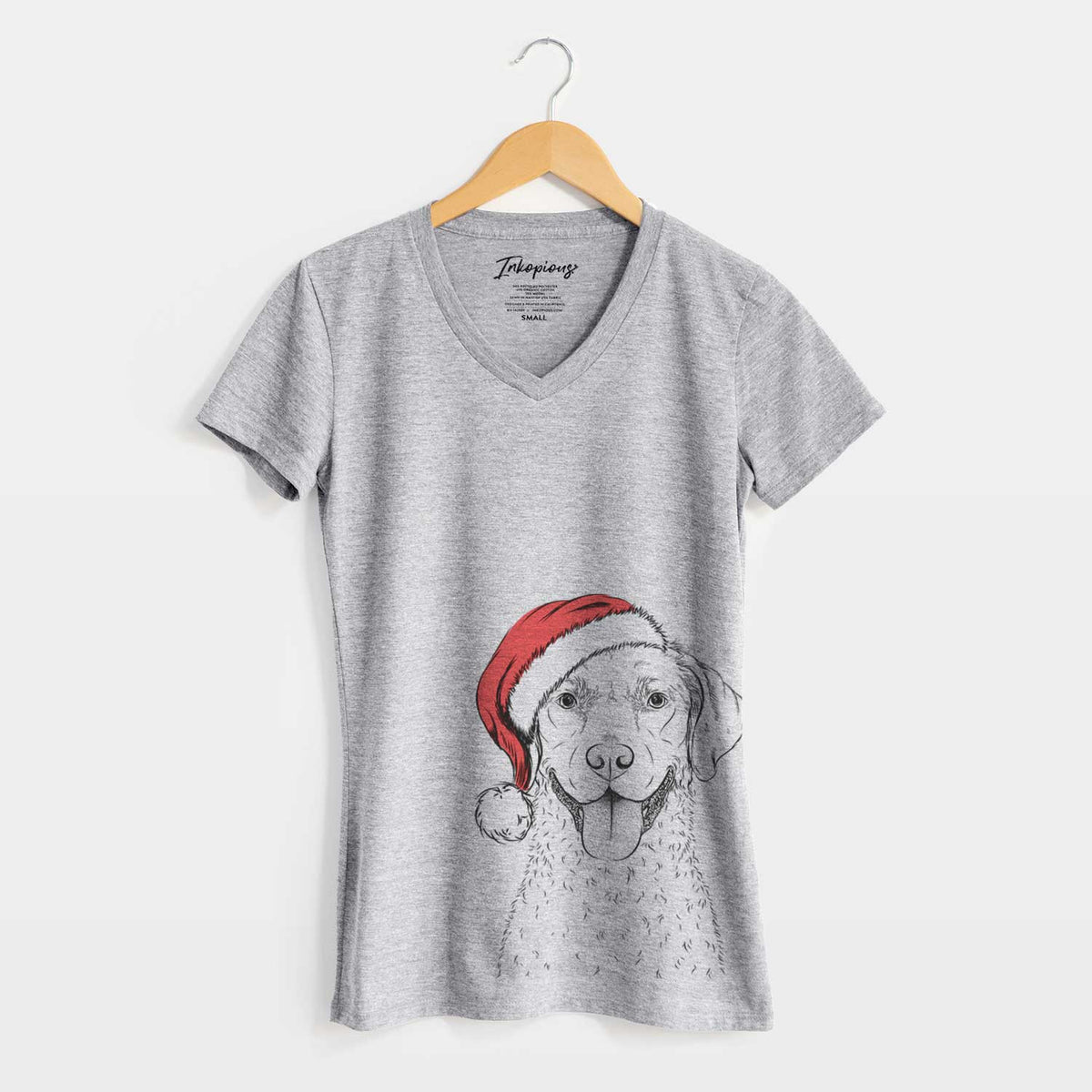 Santa Chip the Chesapeake Bay Retriever - Women's V-neck Shirt